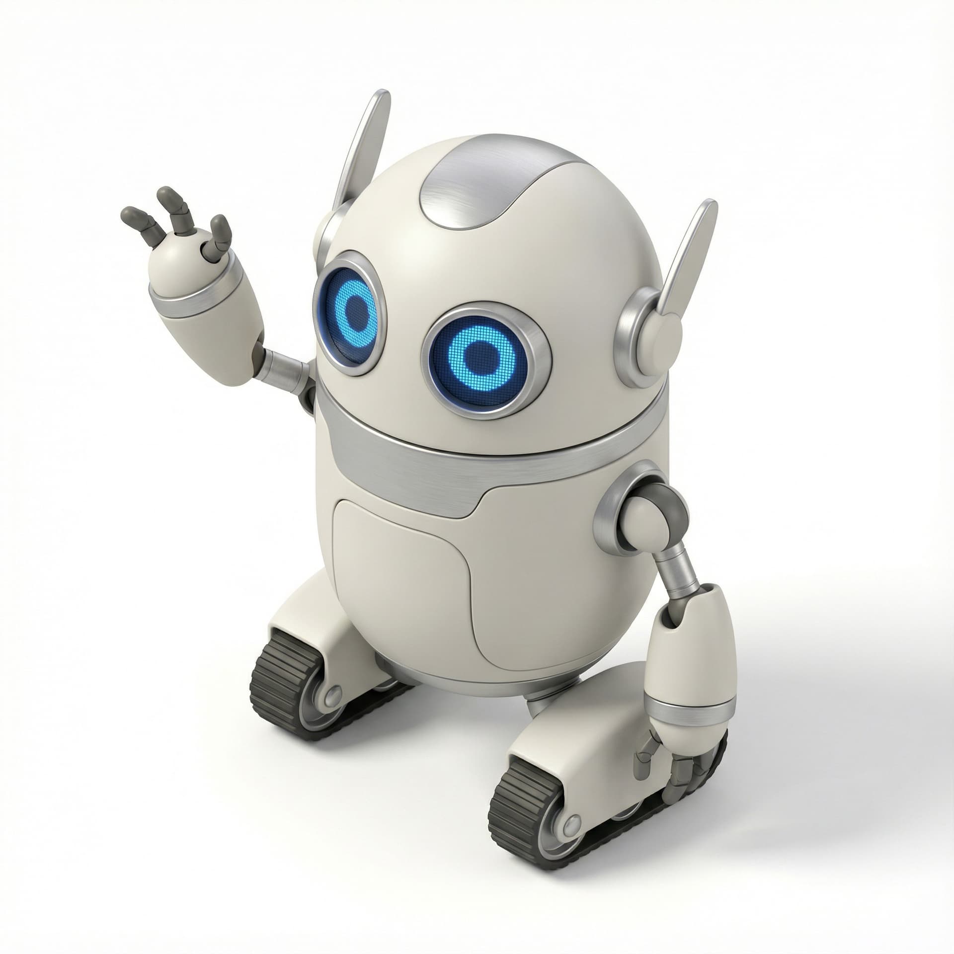 A cute robot waving hello