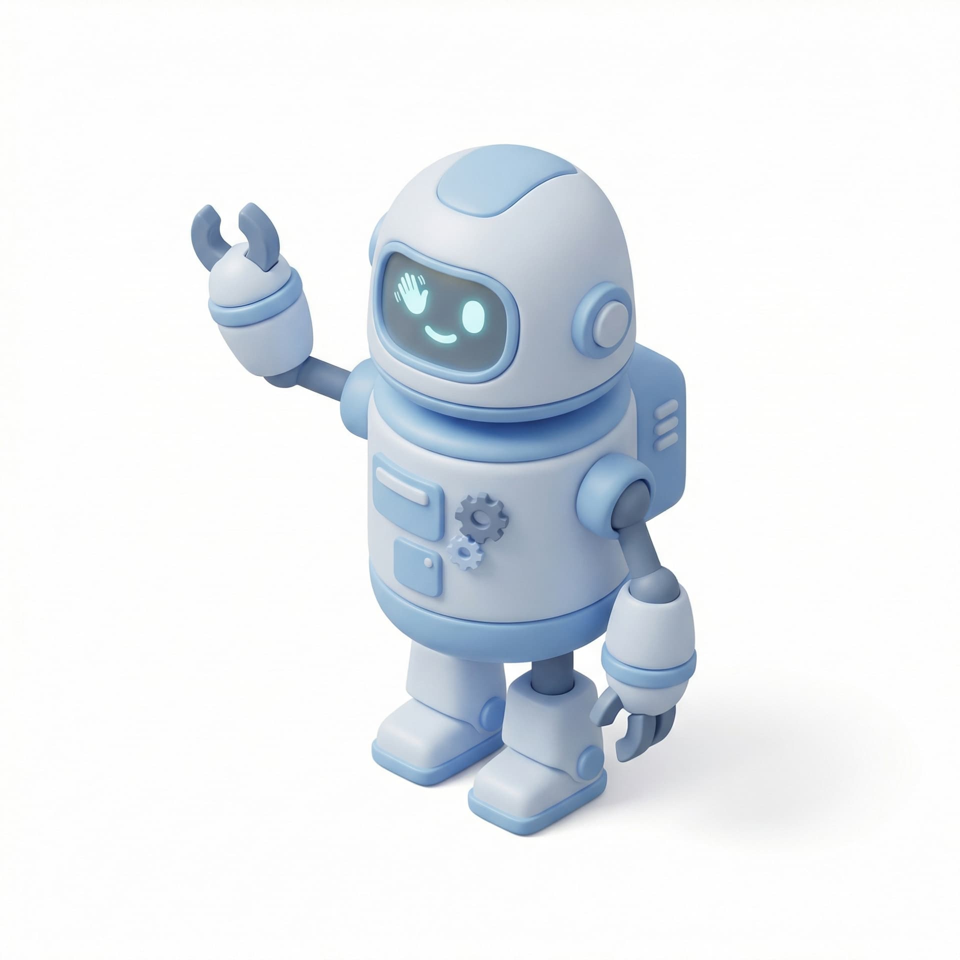 A cute robot waving hello