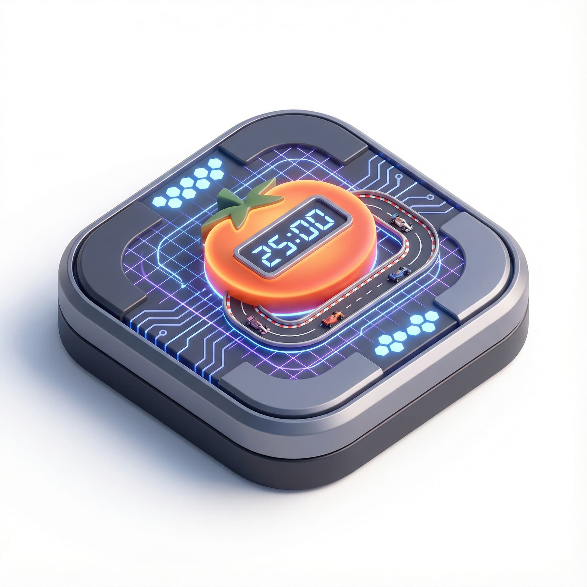 App icon for Focus Pomodoro Race with style GRID Techno