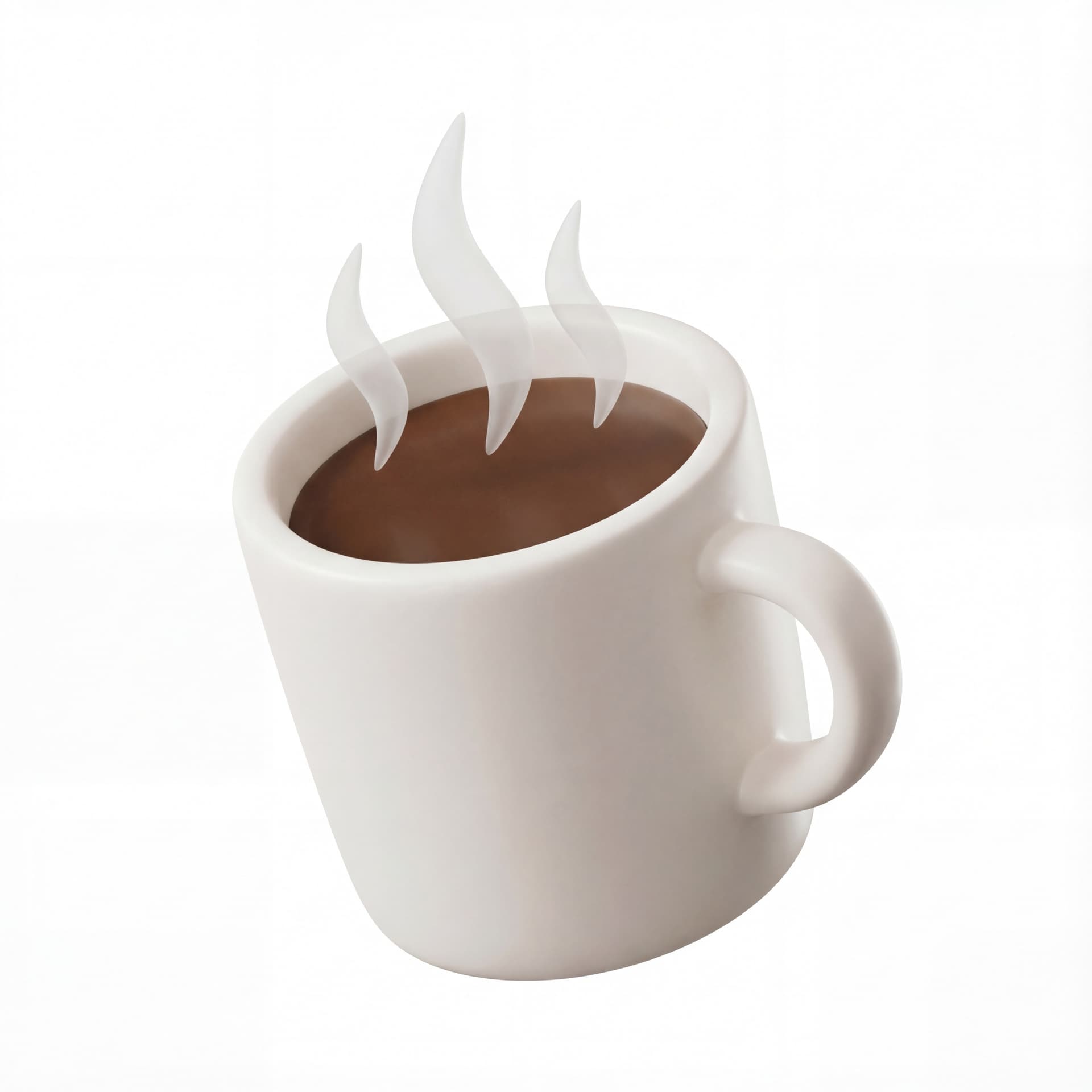 A coffee cup with steam rising