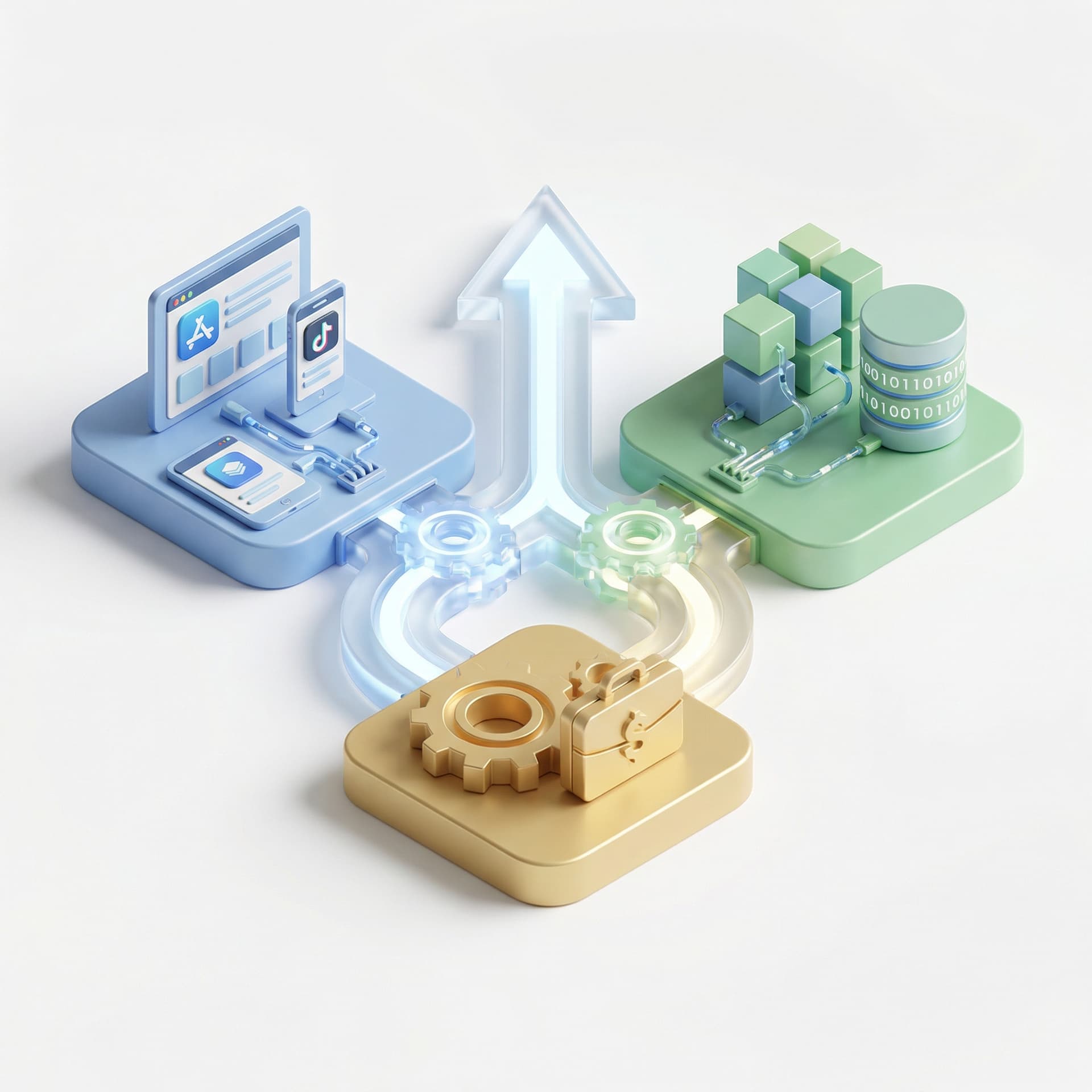 icon menyelaraskan aplikasi, data, dan kapabilitas bisnis