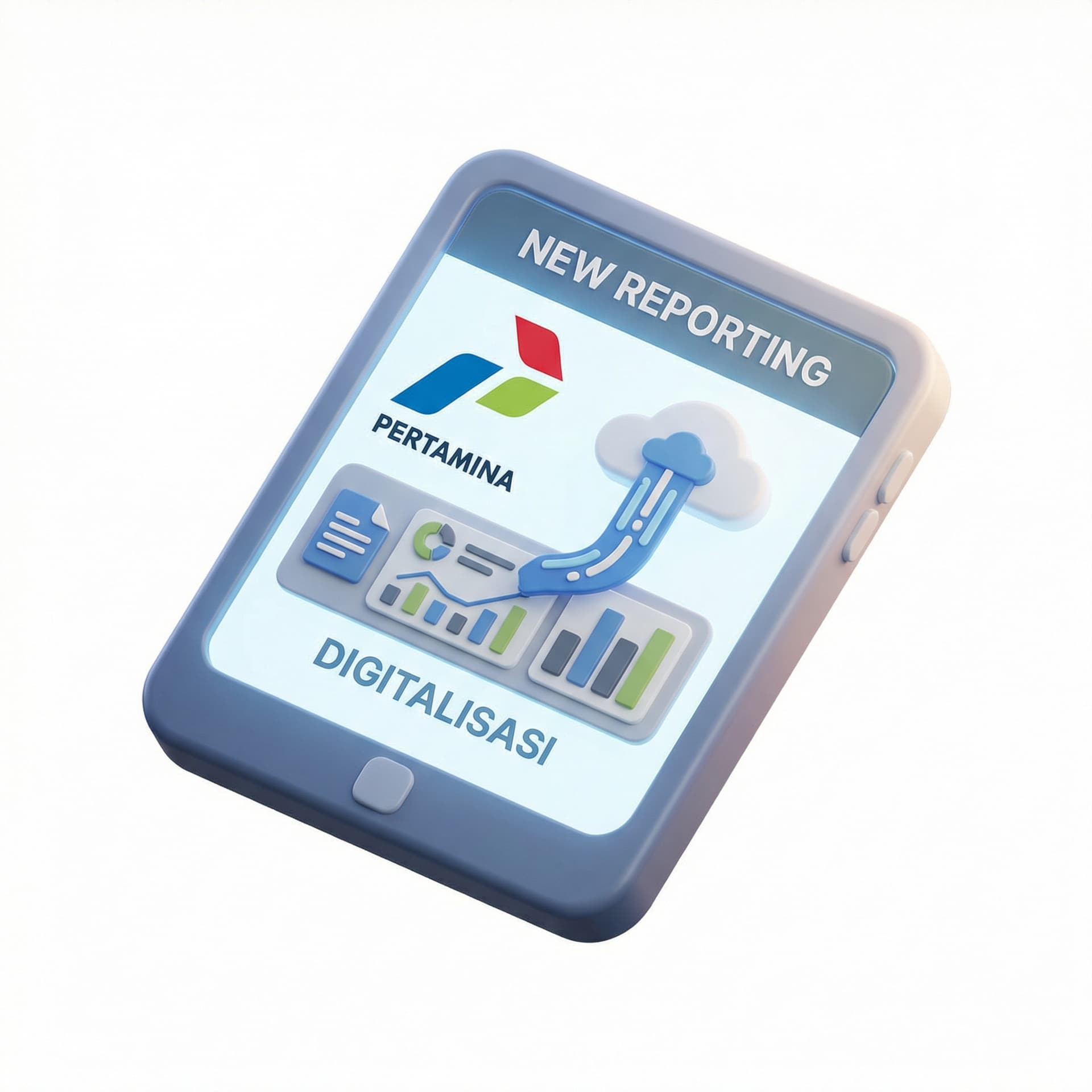 buatkan icon new reporting for digitalisasi dengan logo pertamina