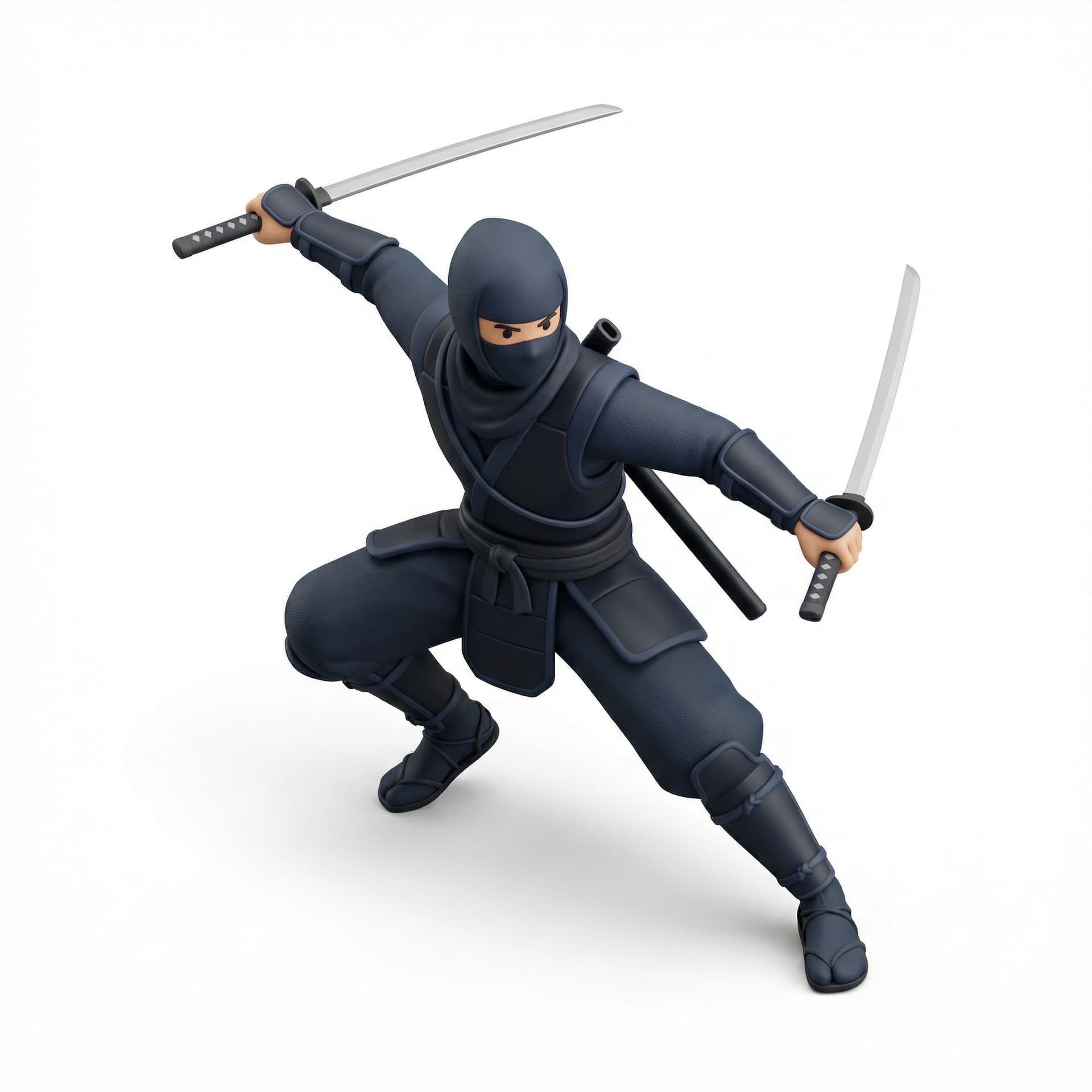 A ninja in action pose