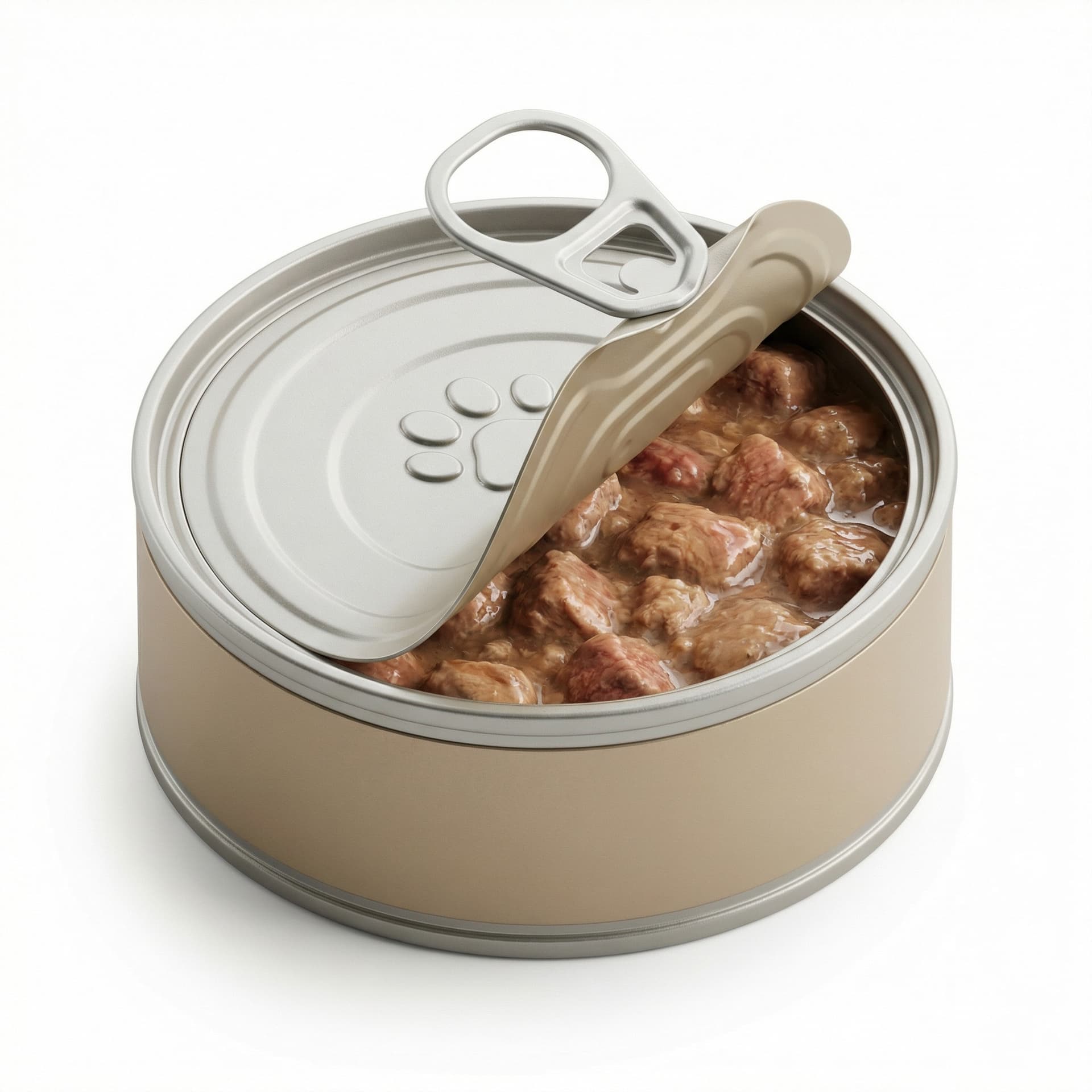 cat food can half opened cute 