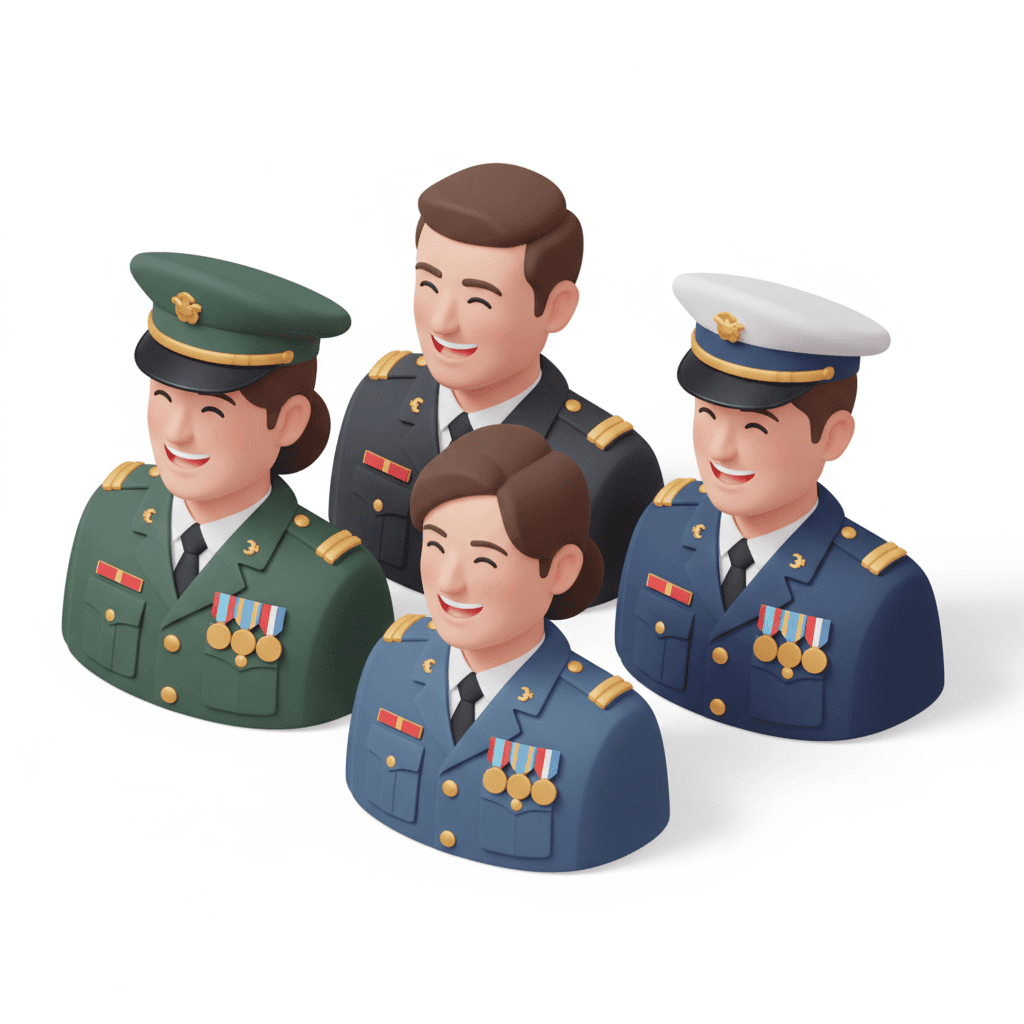 all in uniforms with medals and big smiles