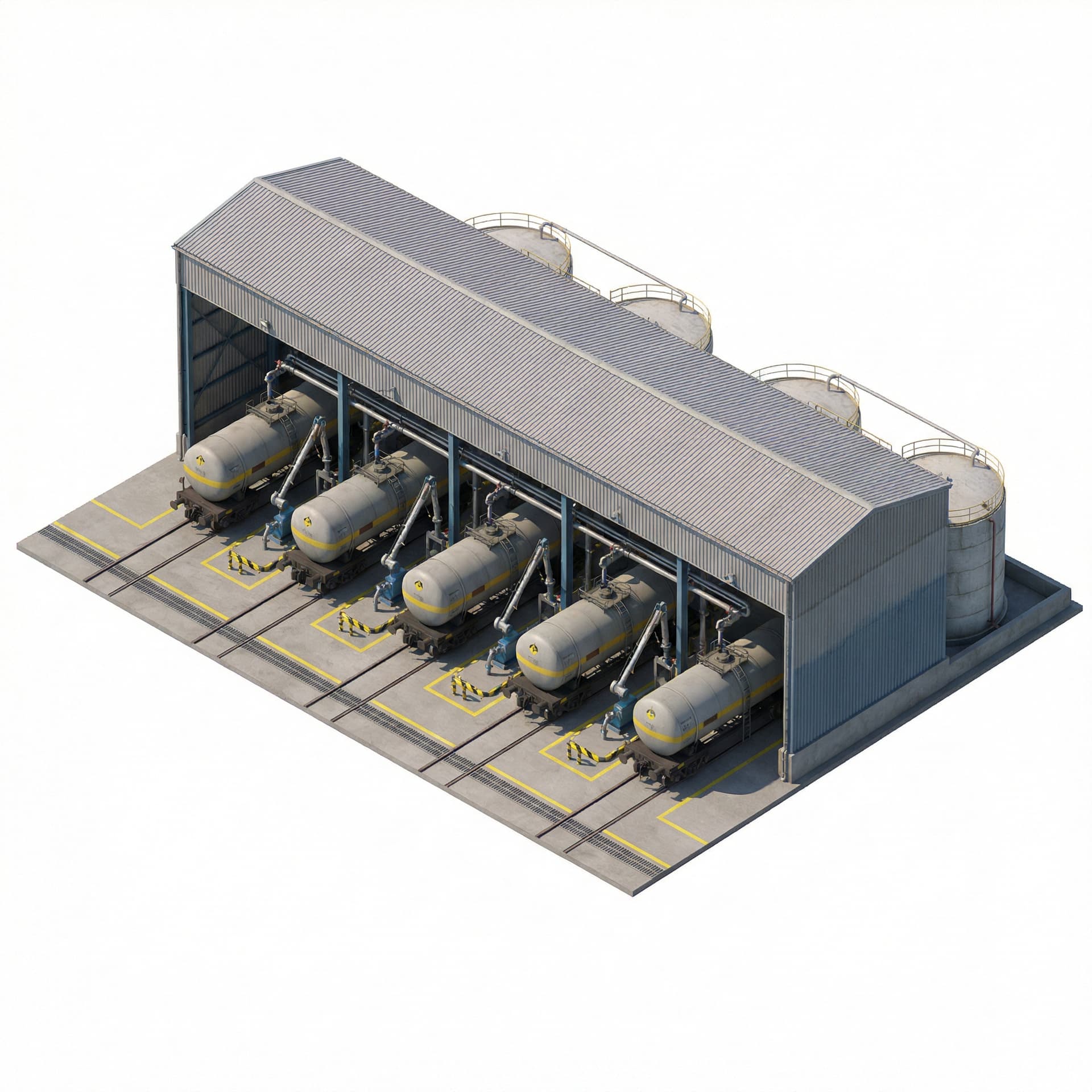 Create a filling shed oil that can accommodate 5 tank cars