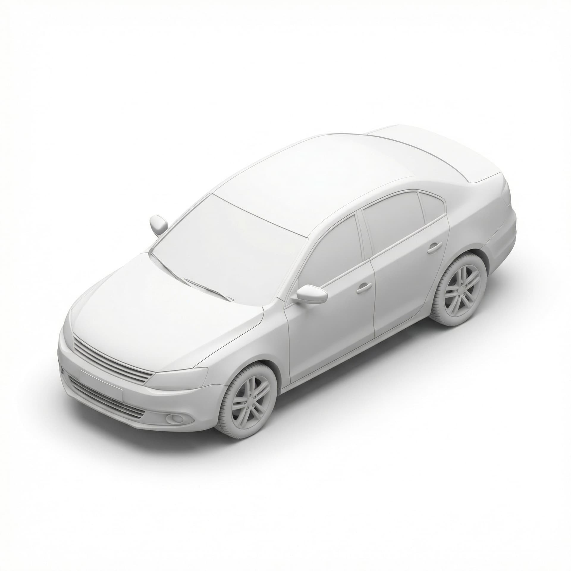 An isometric car that type of sedan and the color car is white