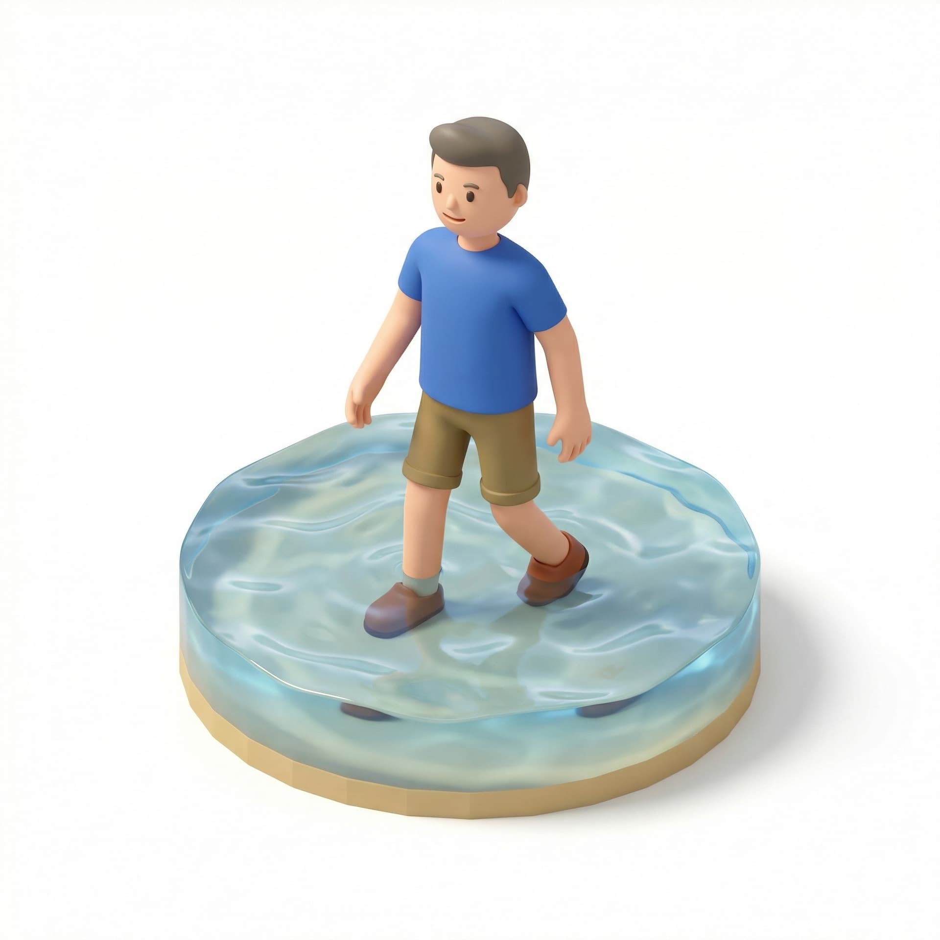 a human walk in the water