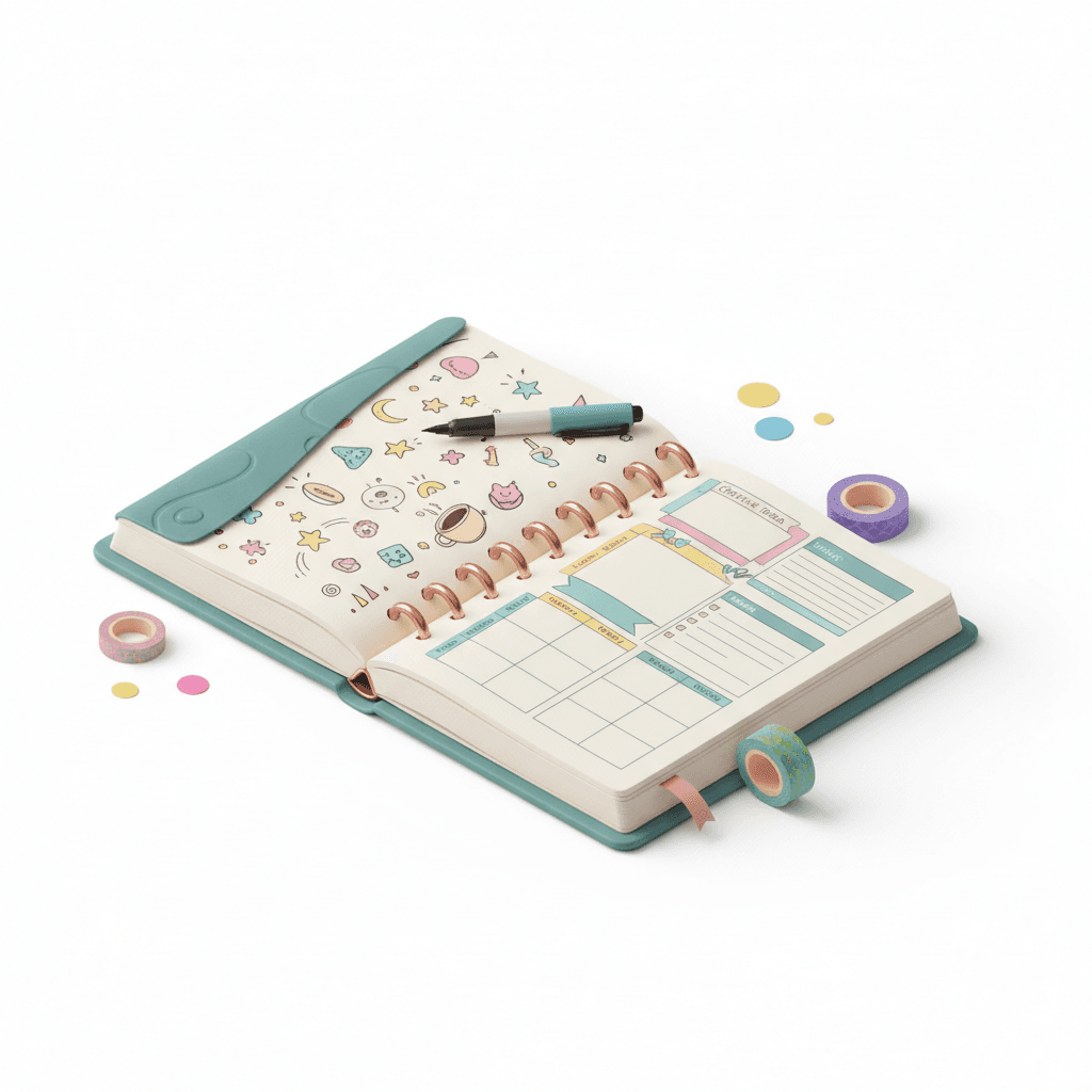 Notebook atau planner untuk catatan kreatif