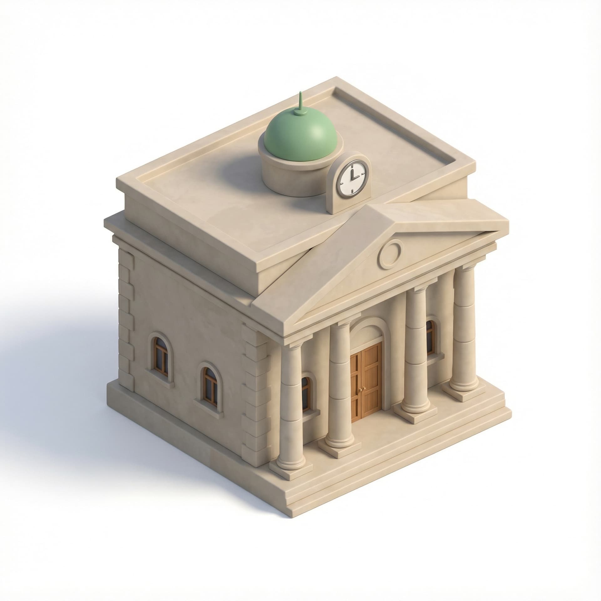 a simple bank building