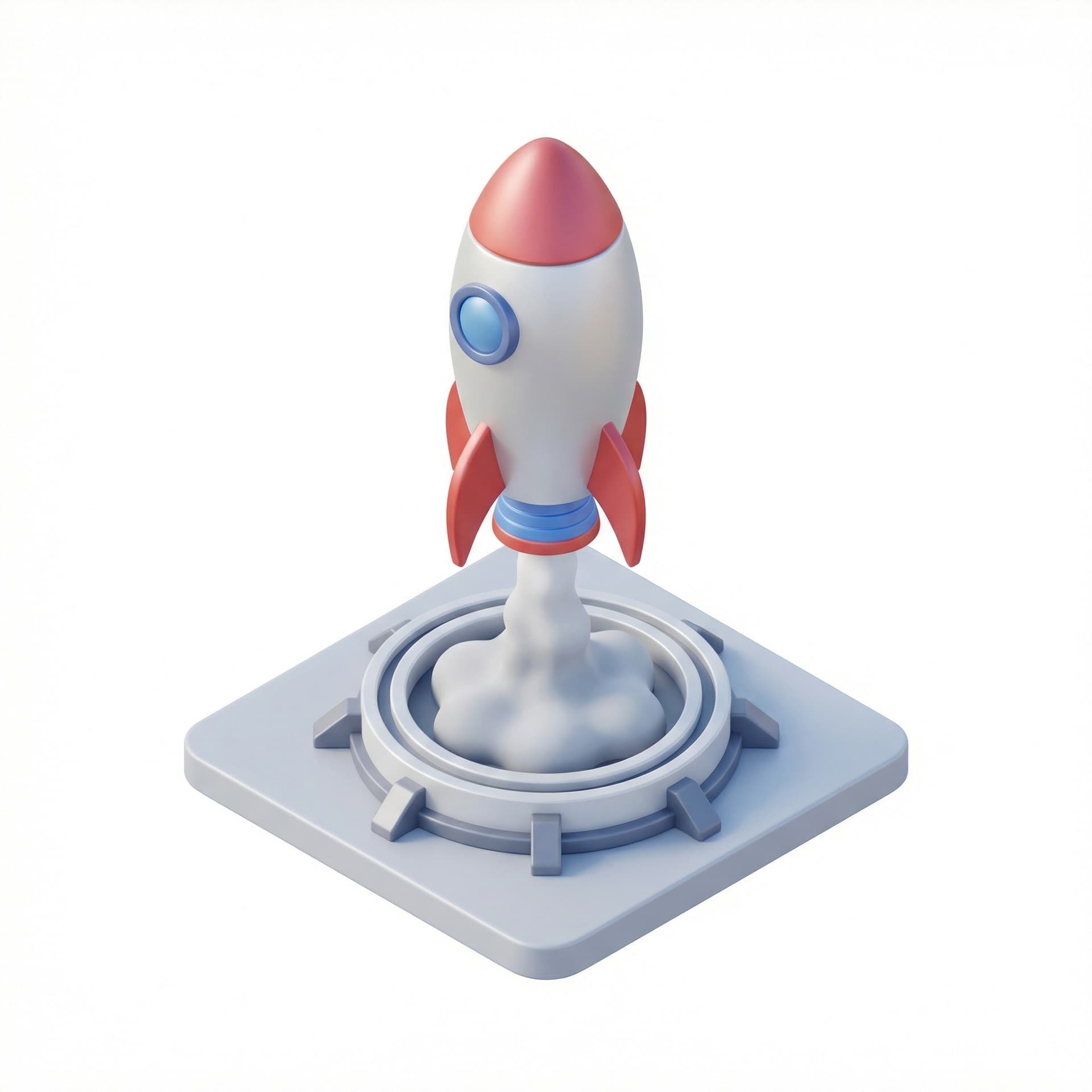 A rocket ship launching into space