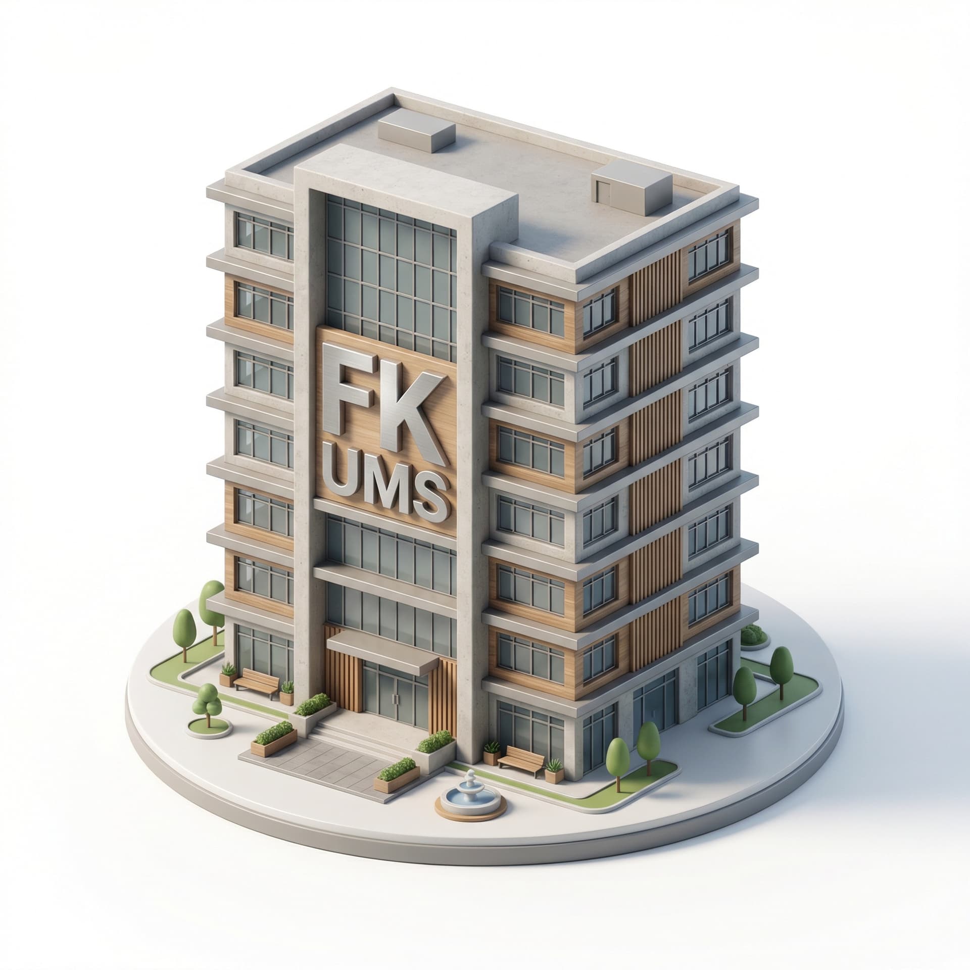 a building academy 7 floor label "FK UMS"