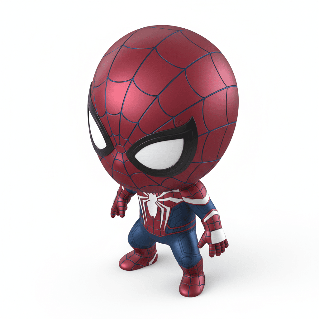 chibi spiderman in modern suit