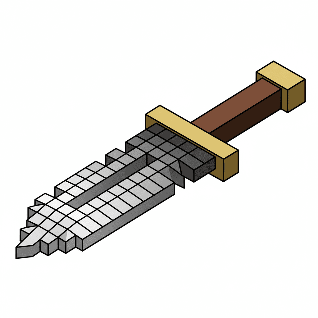 sharp outlines and flat pixel texture