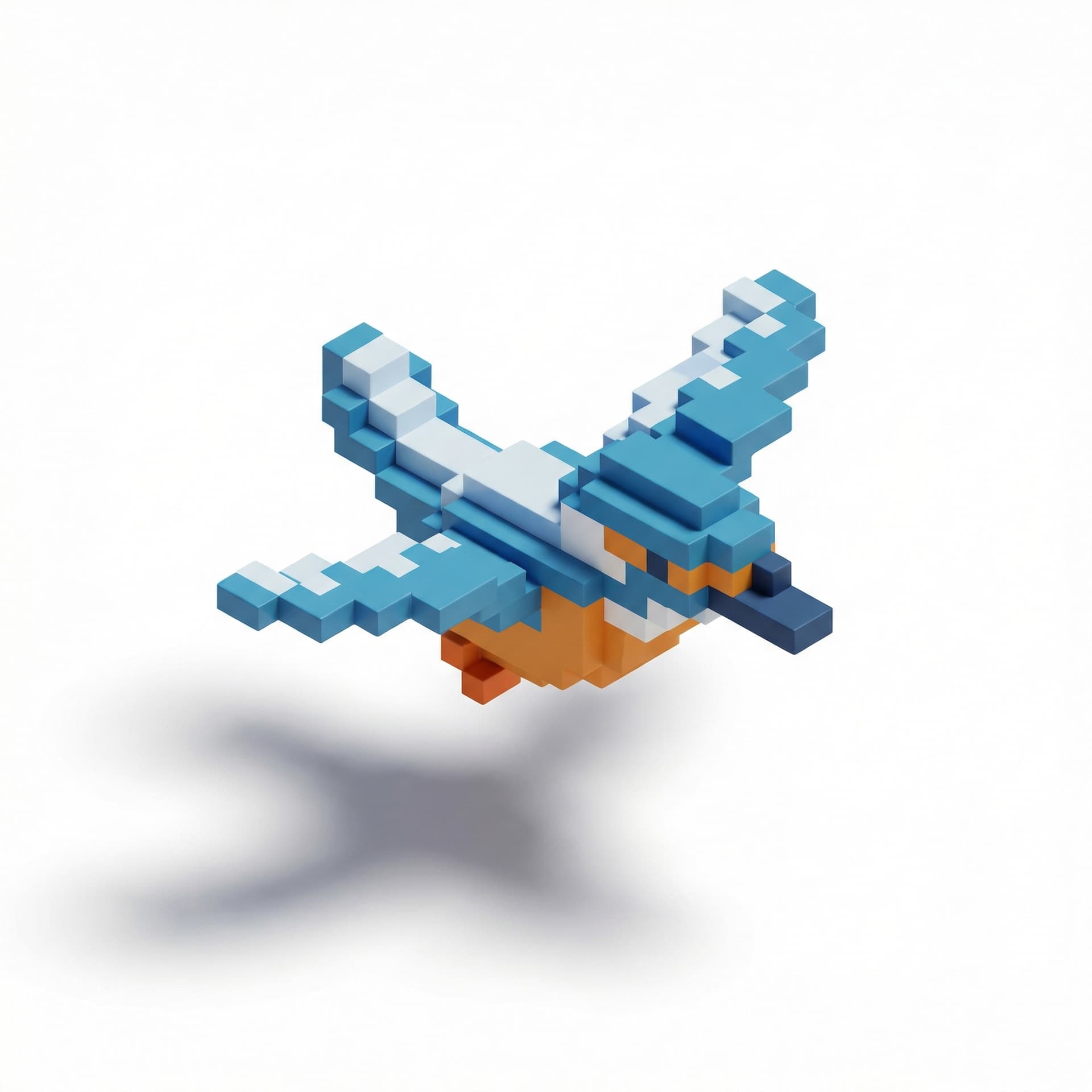 a bird flying with pixelate roblox style