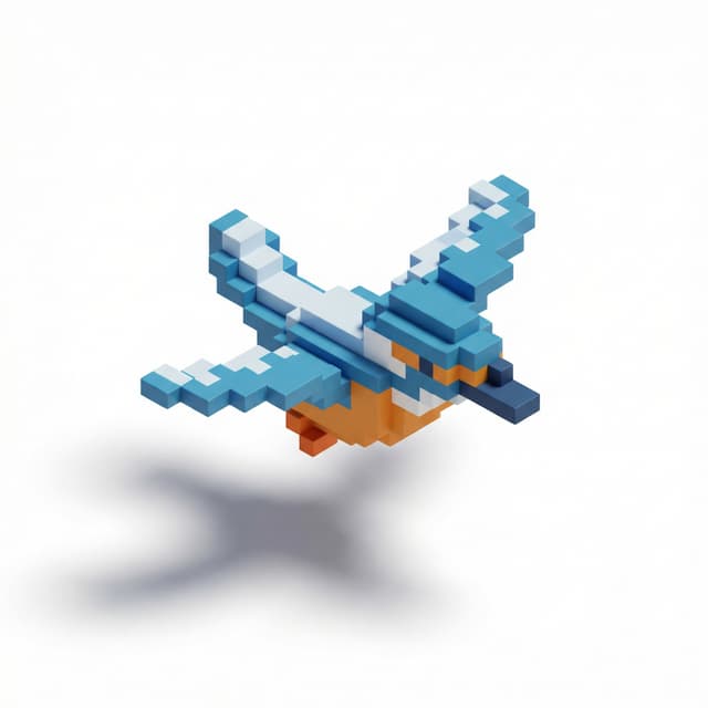 a bird flying with pixelate roblox style
