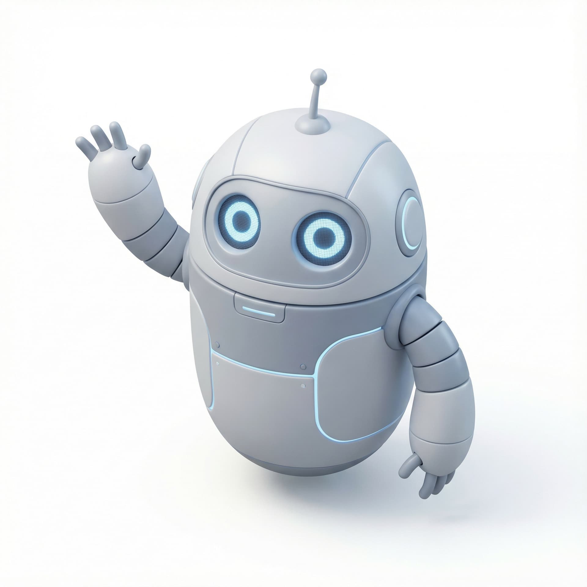 A cute robot waving hello