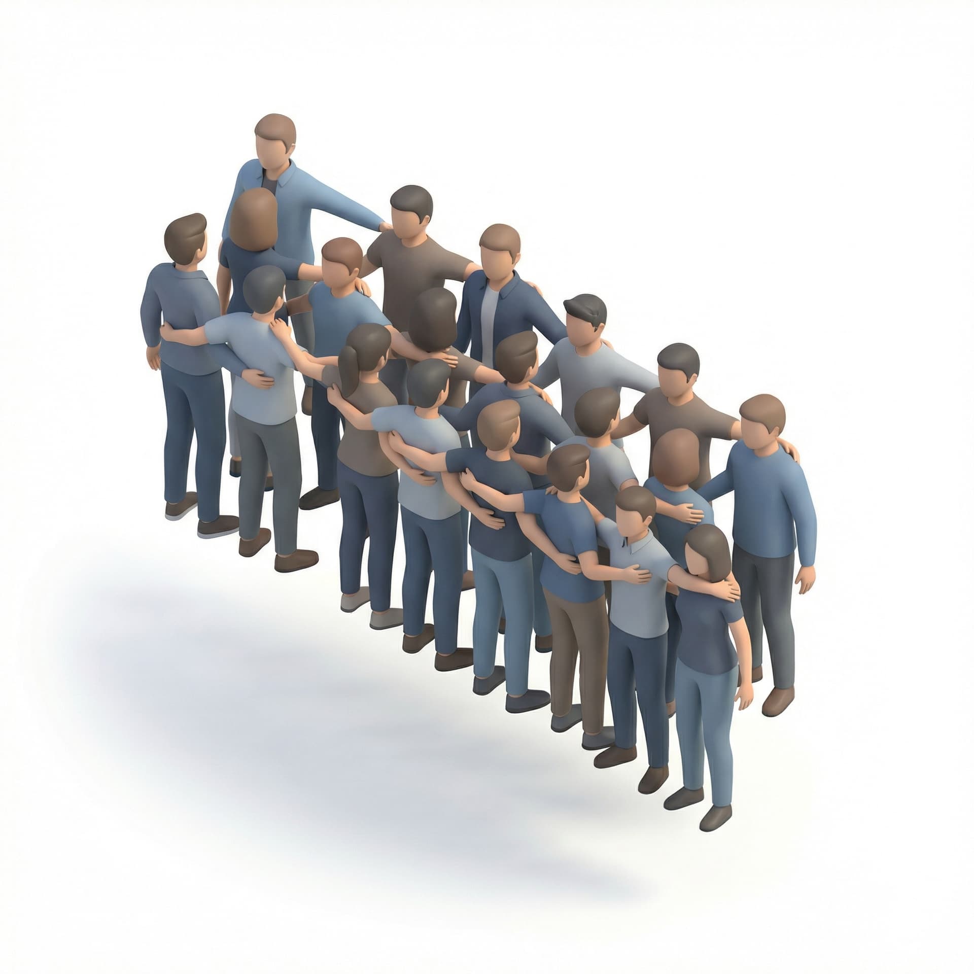 a human wall in the air