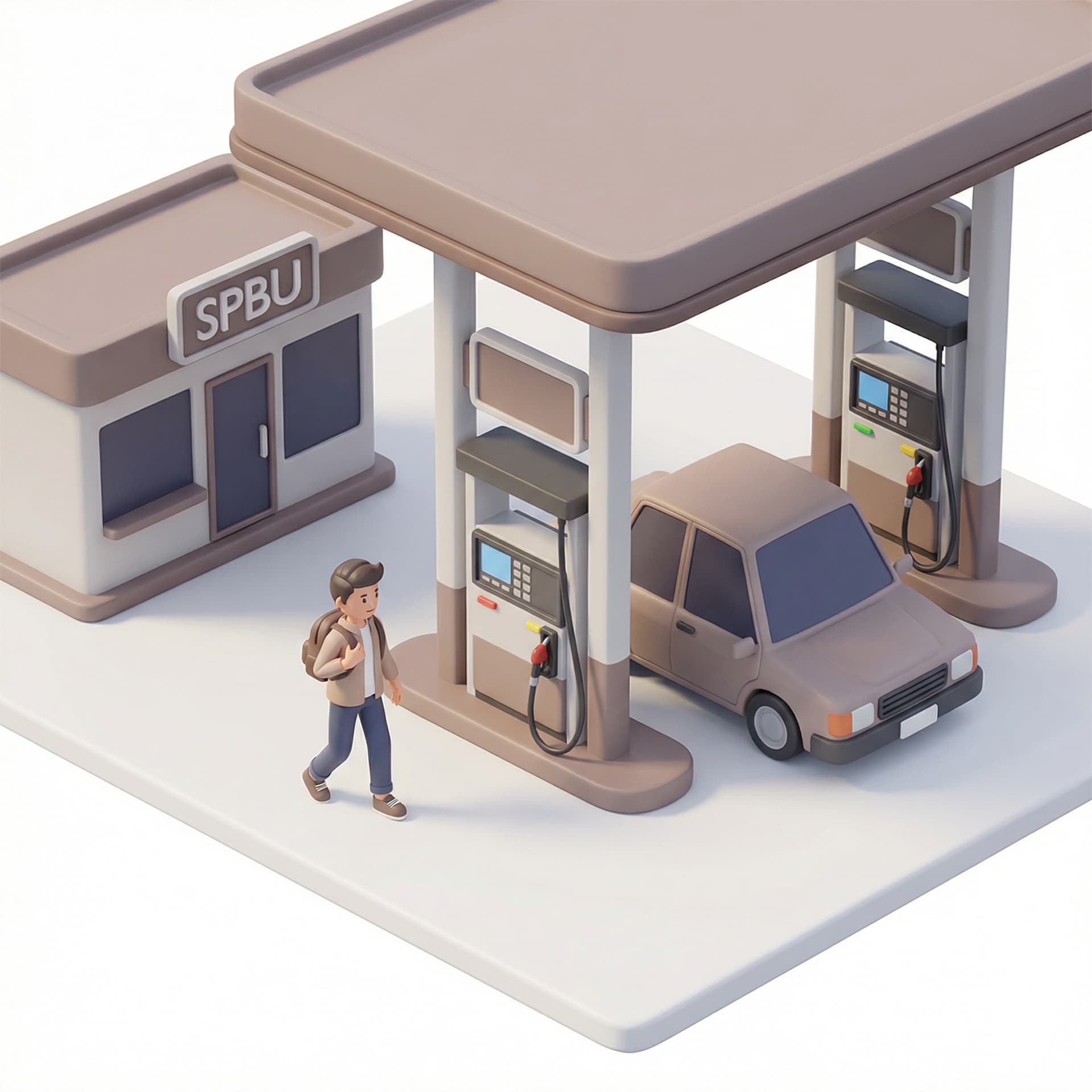 buatkan characternya sedang kunjungan ke spbu