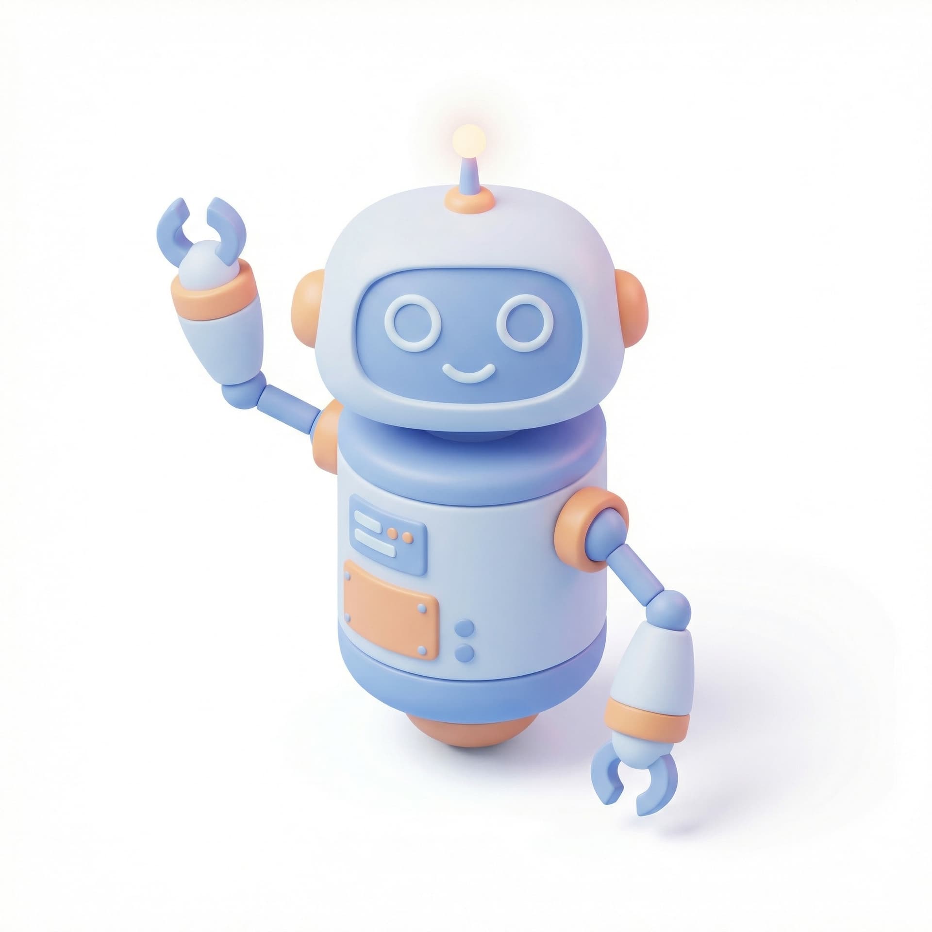 A cute robot waving hello