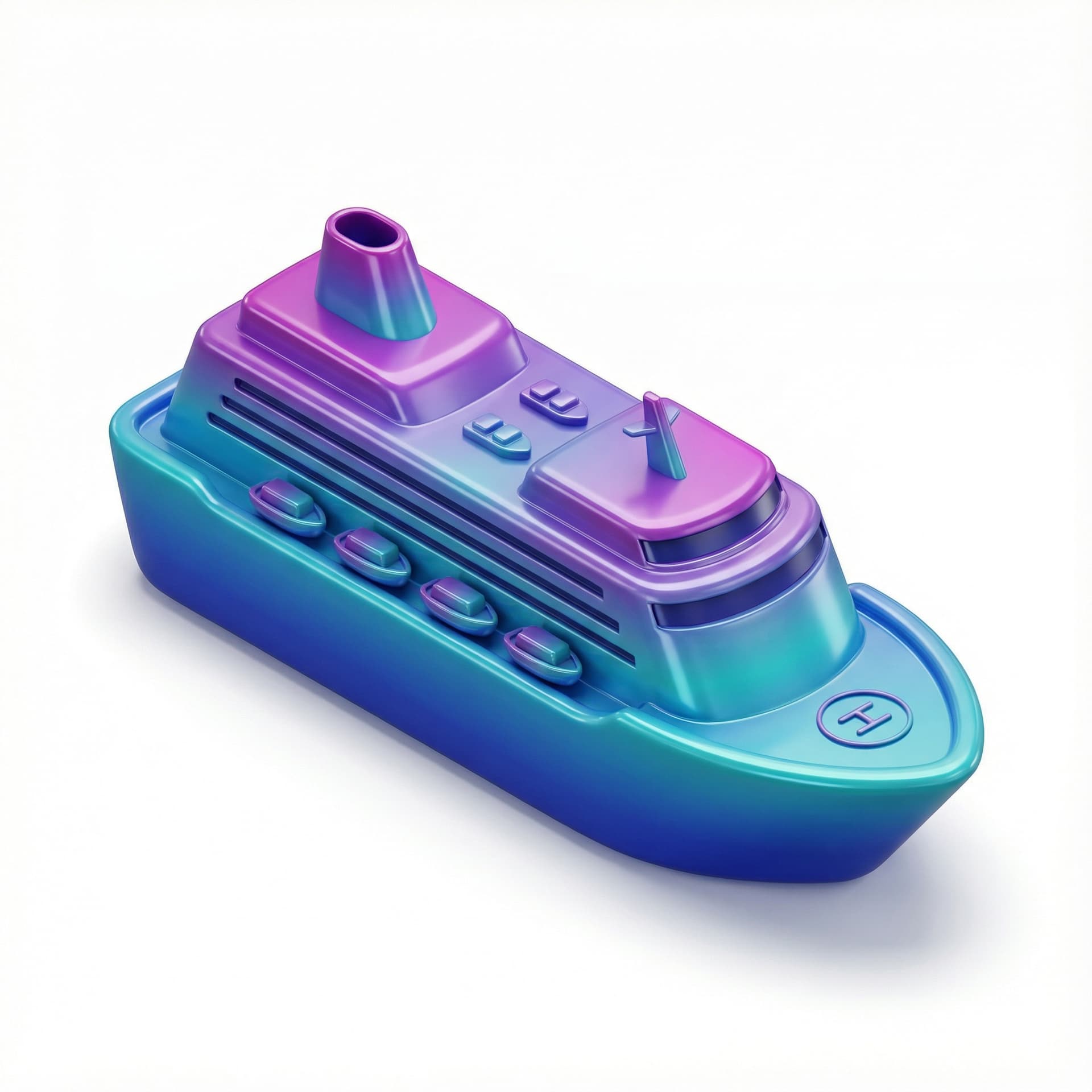 kapal laut with glossy vinyl and gradient vibrant color palette 