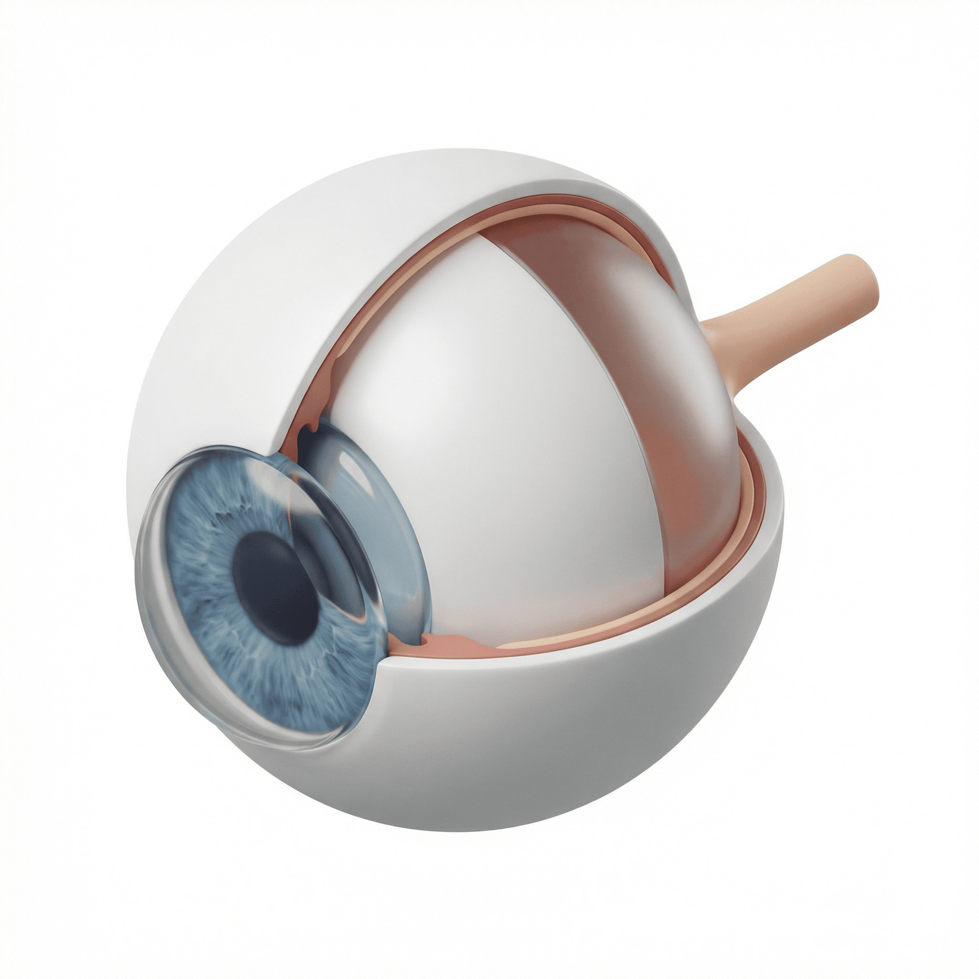 buatkan bagian mata manusia secara detail