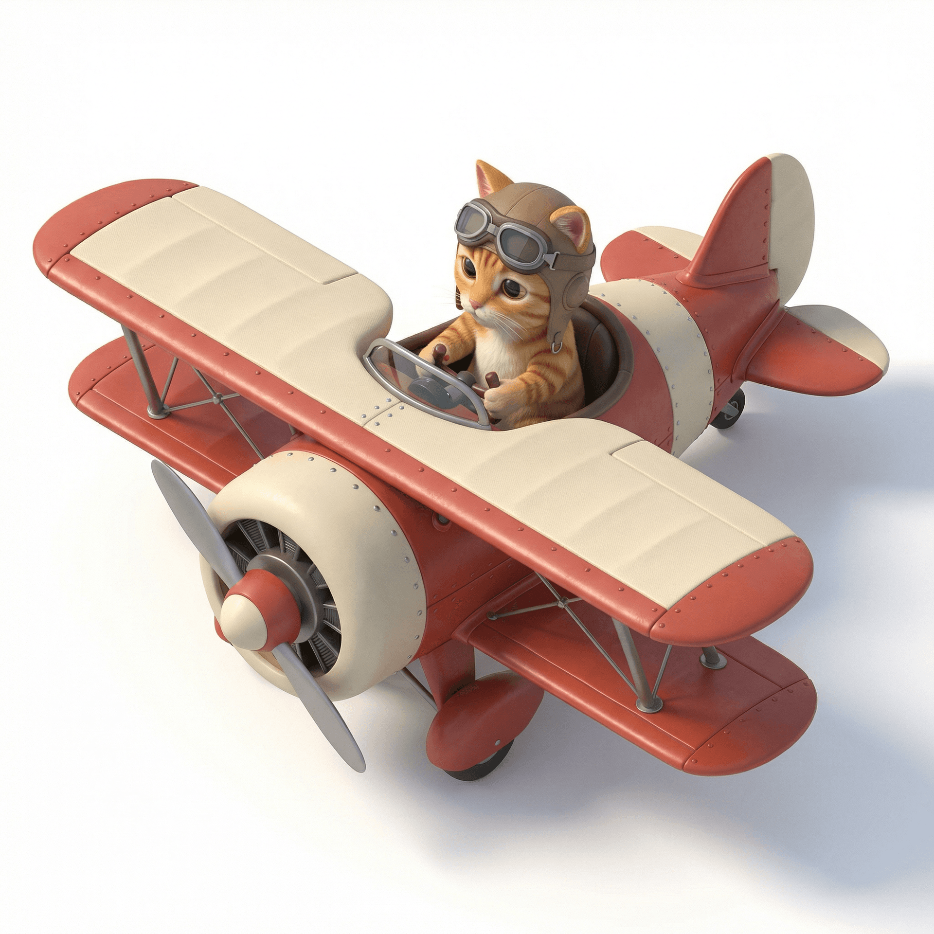cat driving a plane