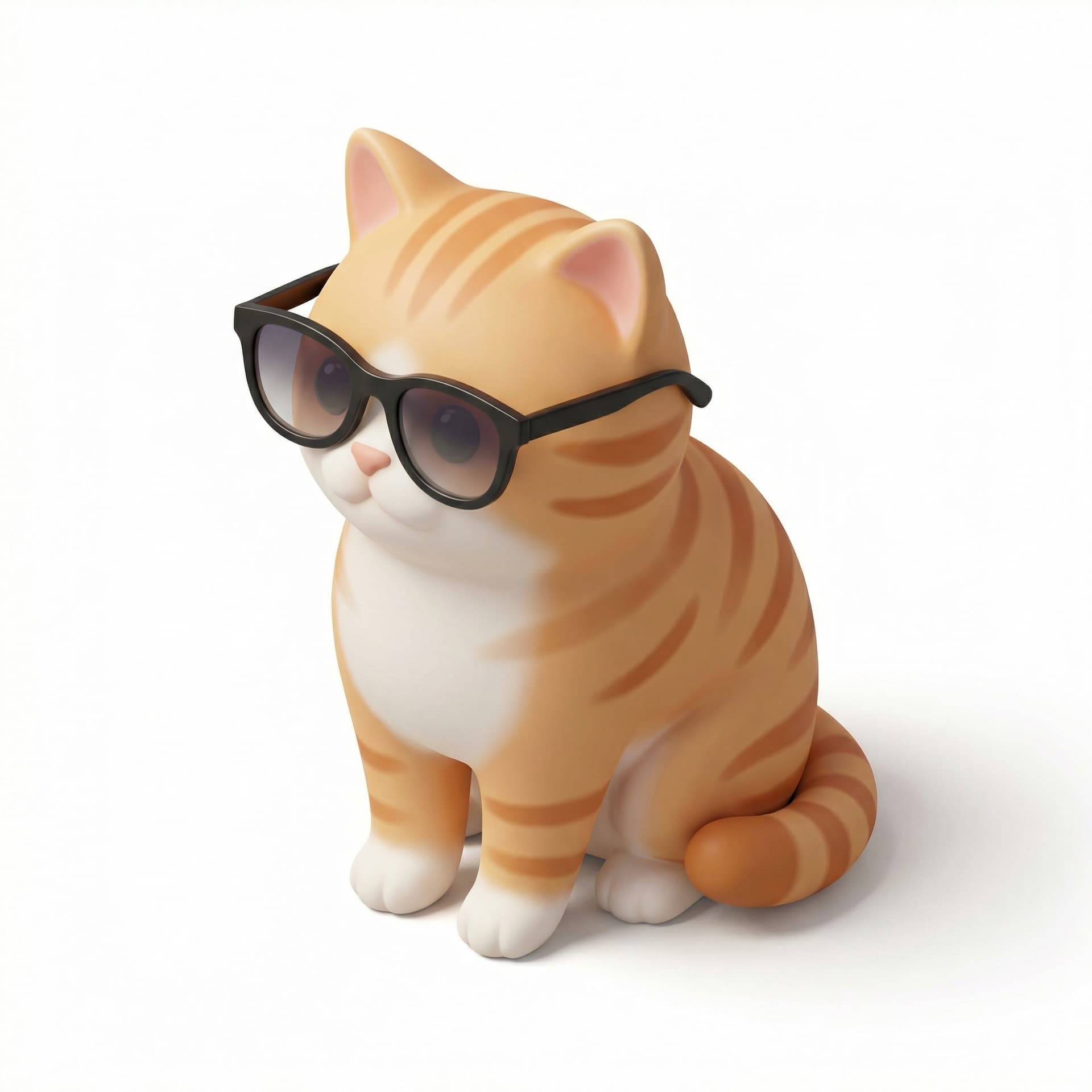 Cat wearing sunglasses 3d cute style