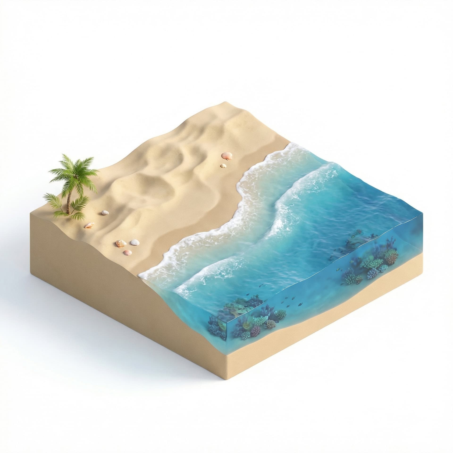 beach and the sea, no border image