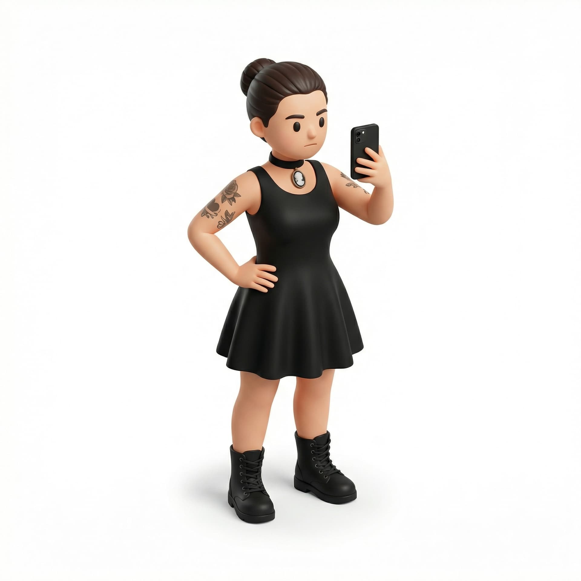 crie um avatar fofo dessa mulher na foto