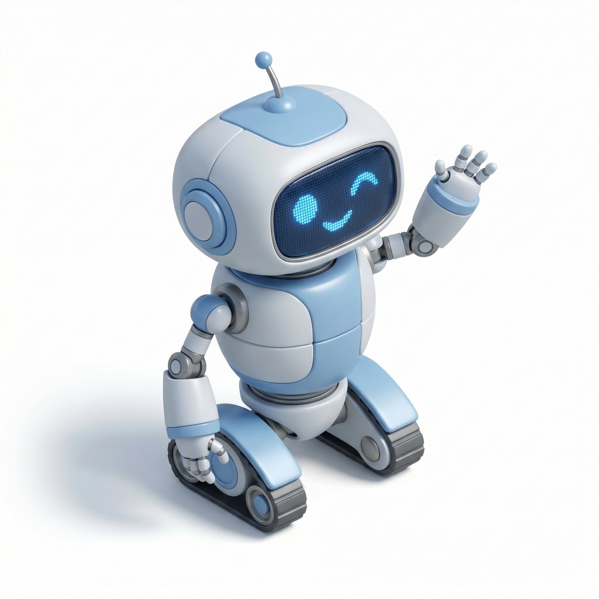A cute robot waving hello