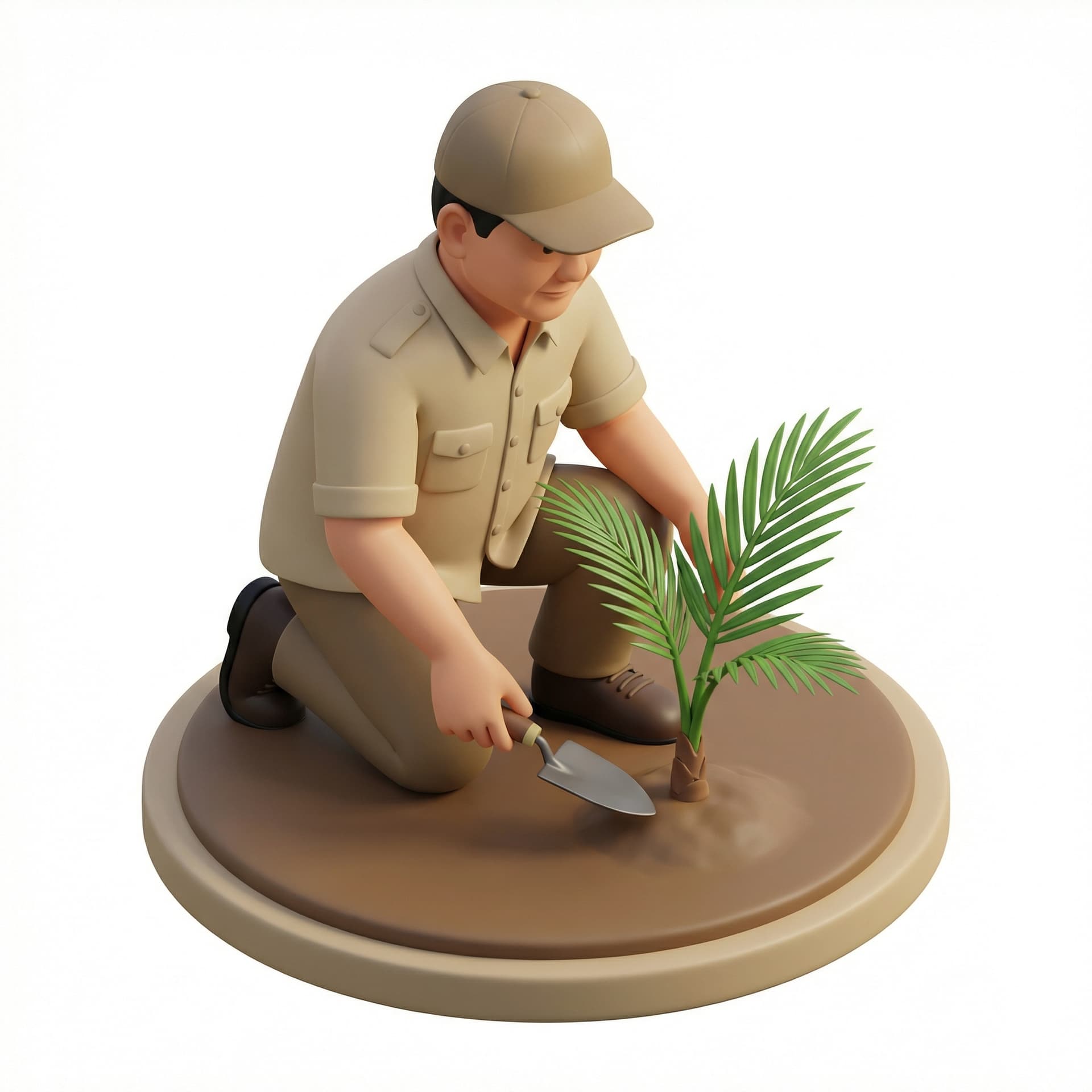 Prabowo planting palm tree