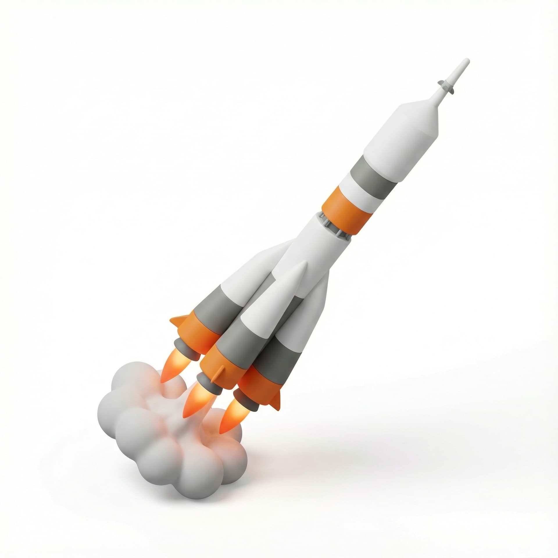 A rocket ship launching into space