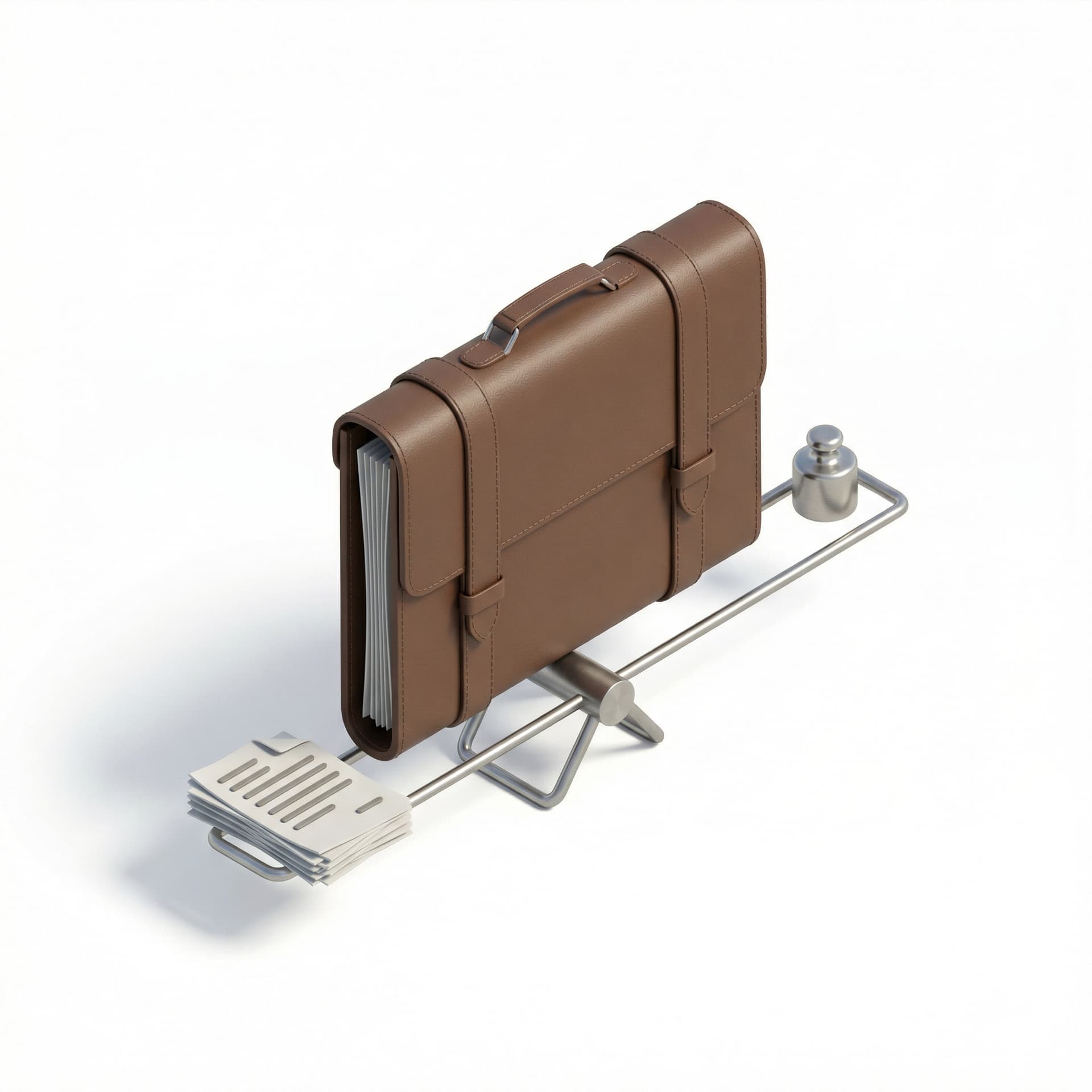 3d thin line graphic illustrating a portfolio being balanced