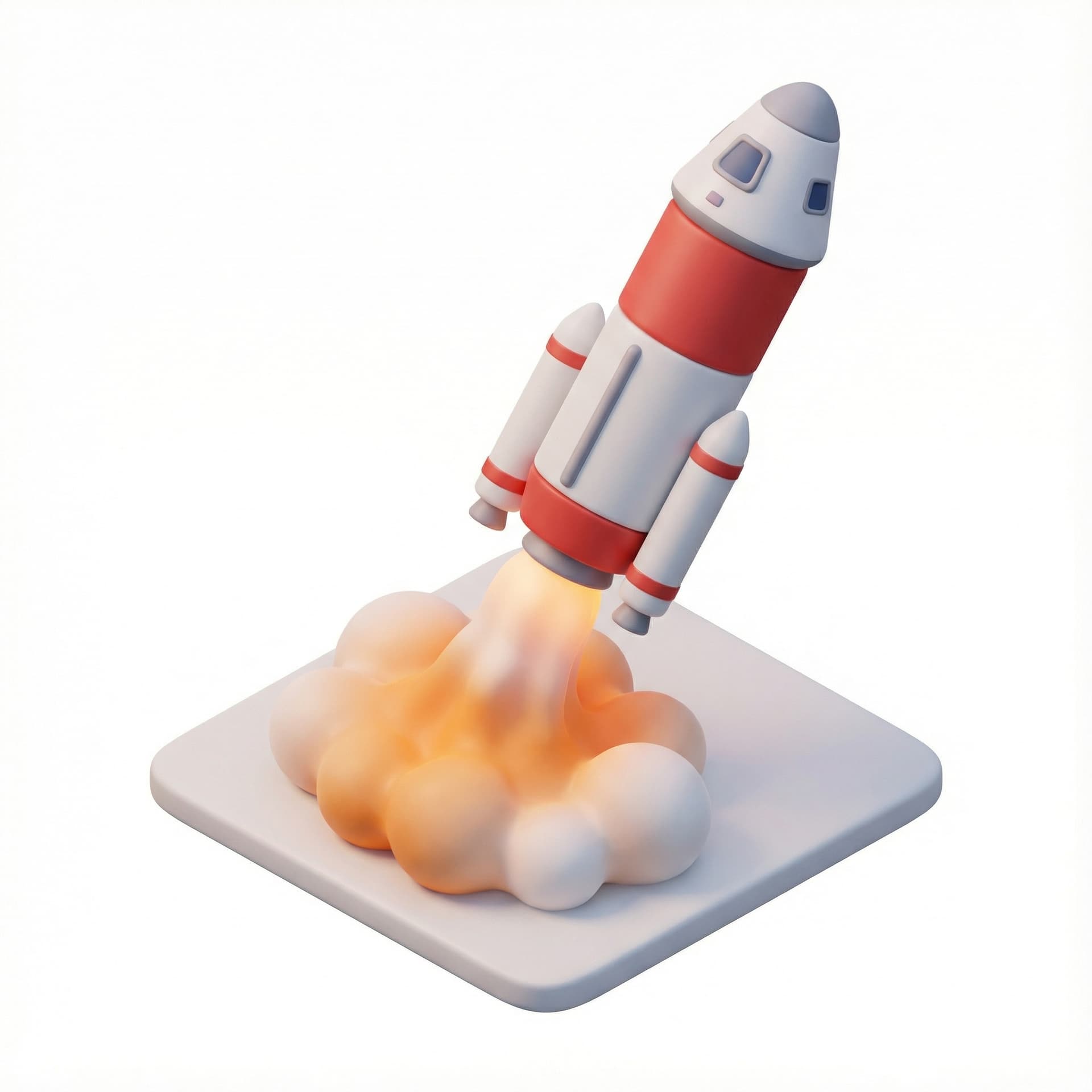 A rocket ship launching into space