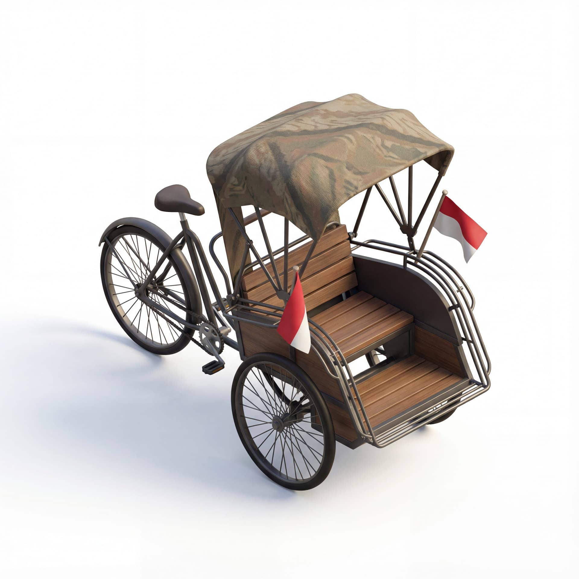 becak with flag icon canva