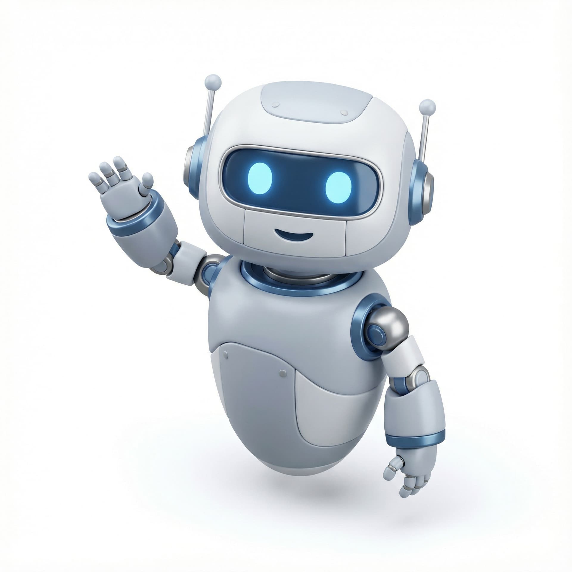 A cute robot waving hello
