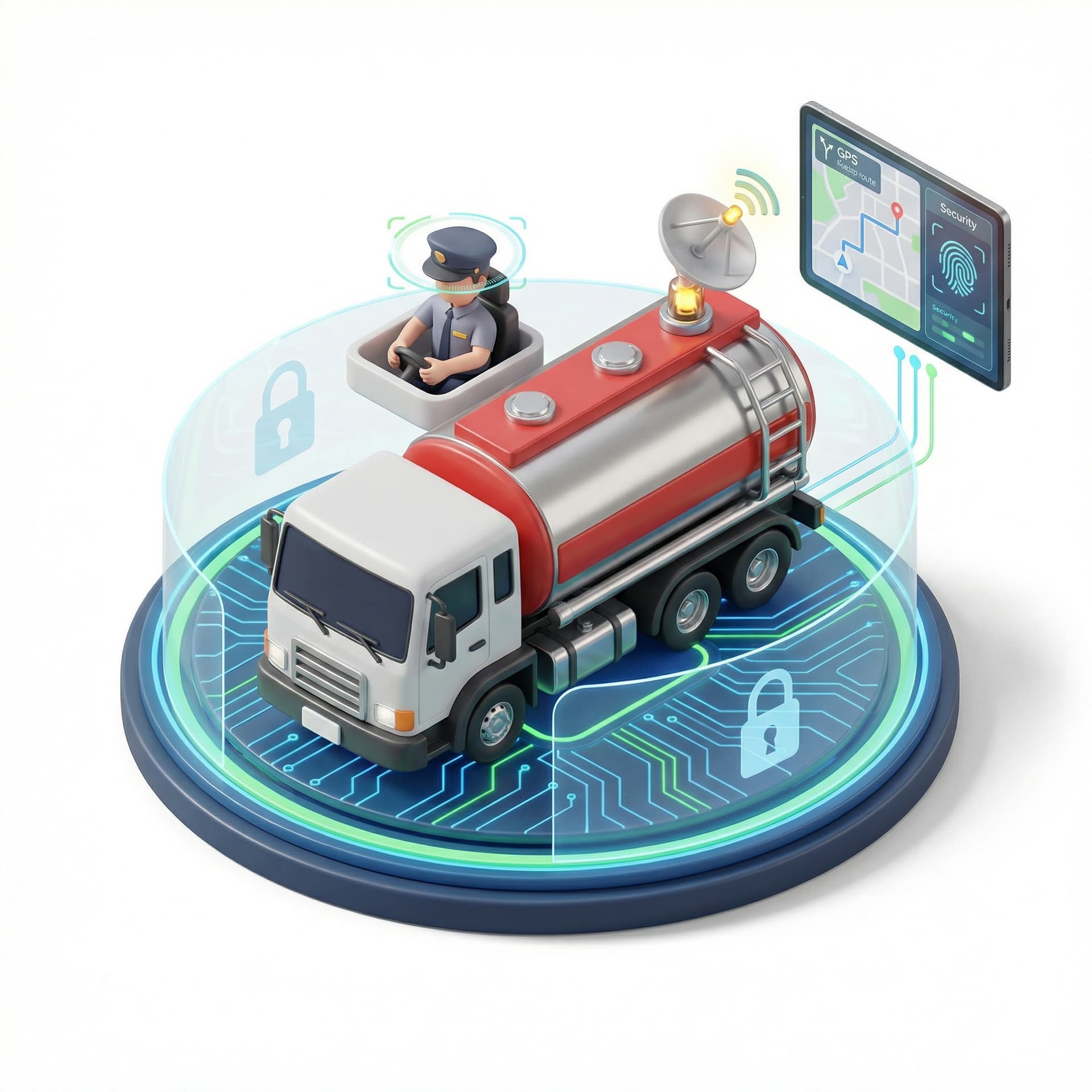 Digitalisasi keamanan mobil tangki, supir, dan tracking)