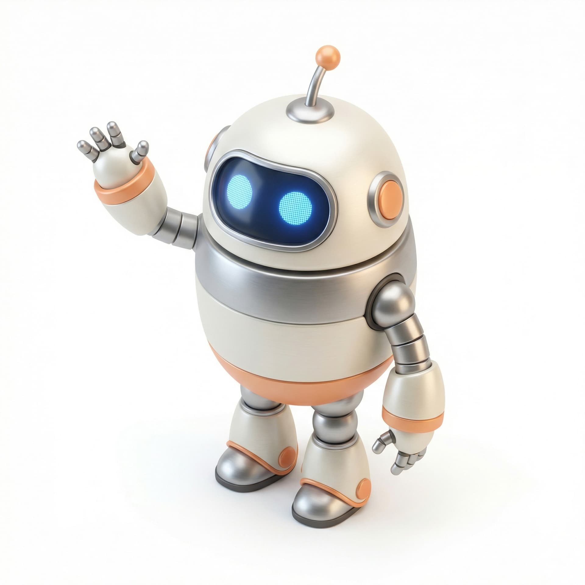 A cute robot waving hello