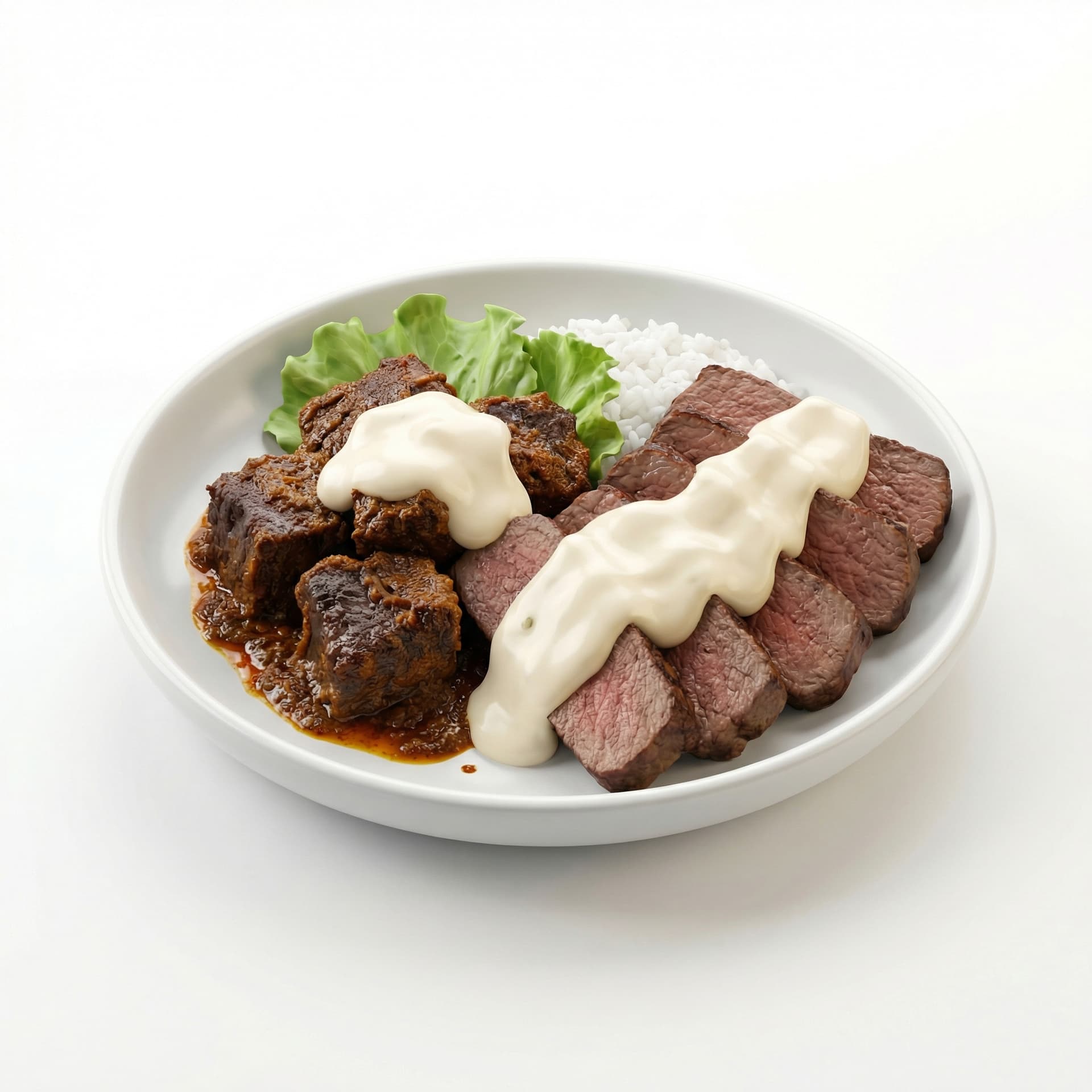 ada rendang makan daging pake saos mayonaise