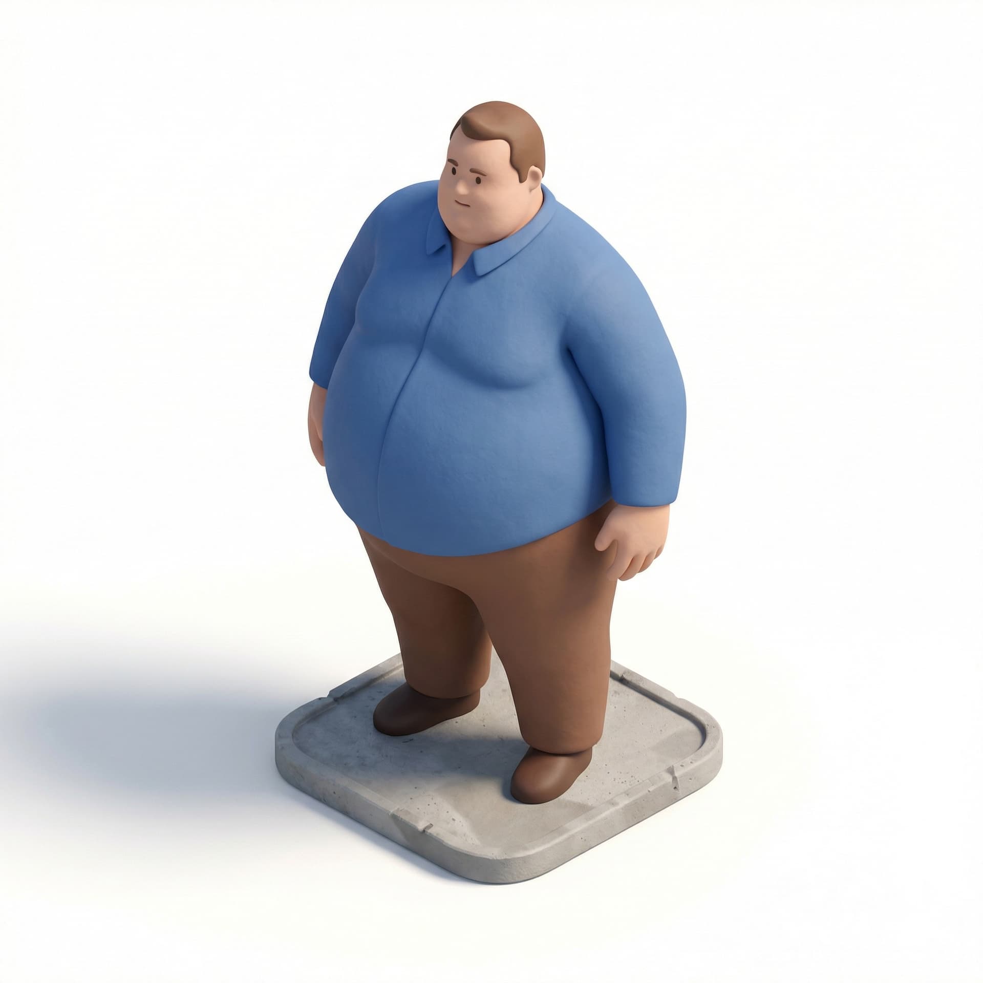 A obese fat man about 150 tons and at building height 