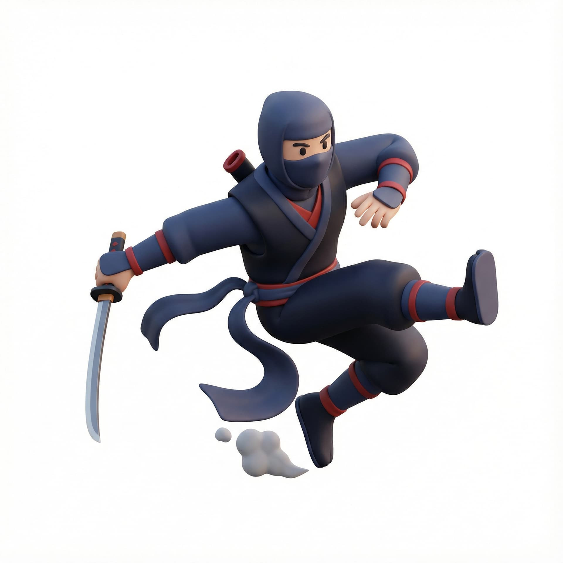 A ninja in action pose