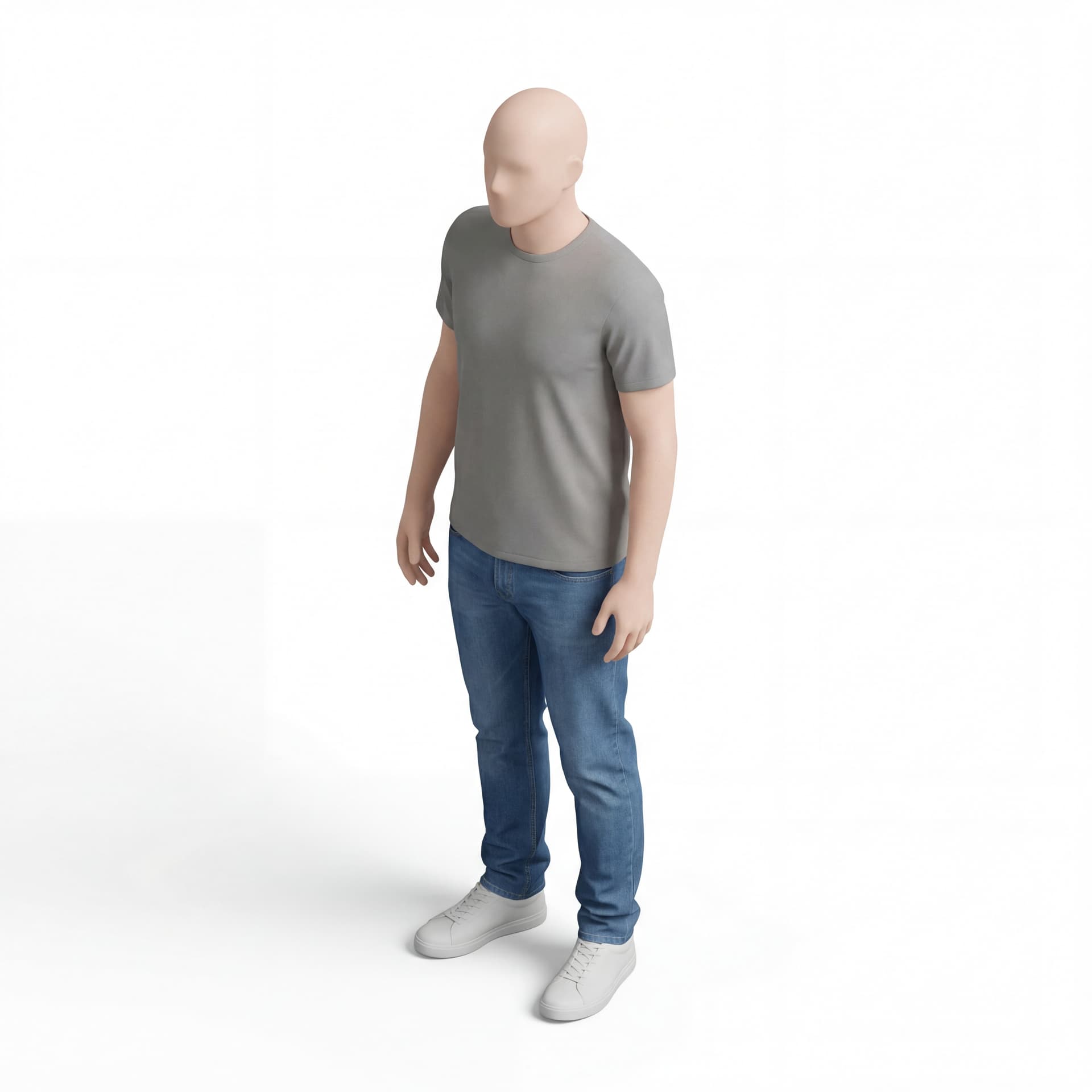 faceless man in casual outfit