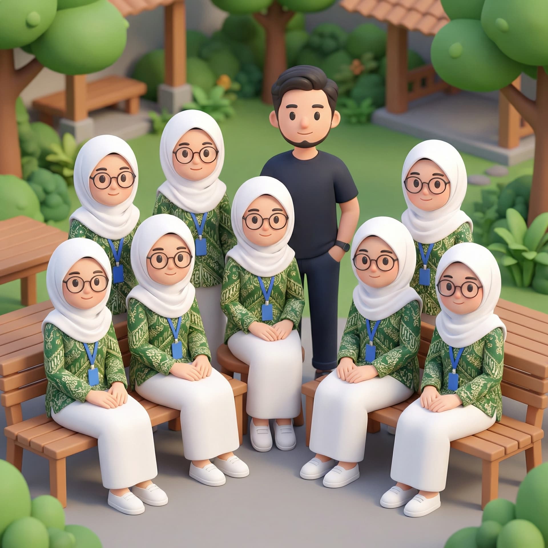 with chibi cute 3d style