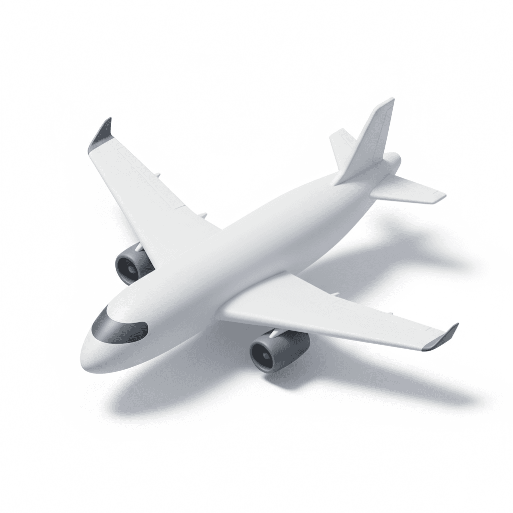 3D Light and Monochrome airplane