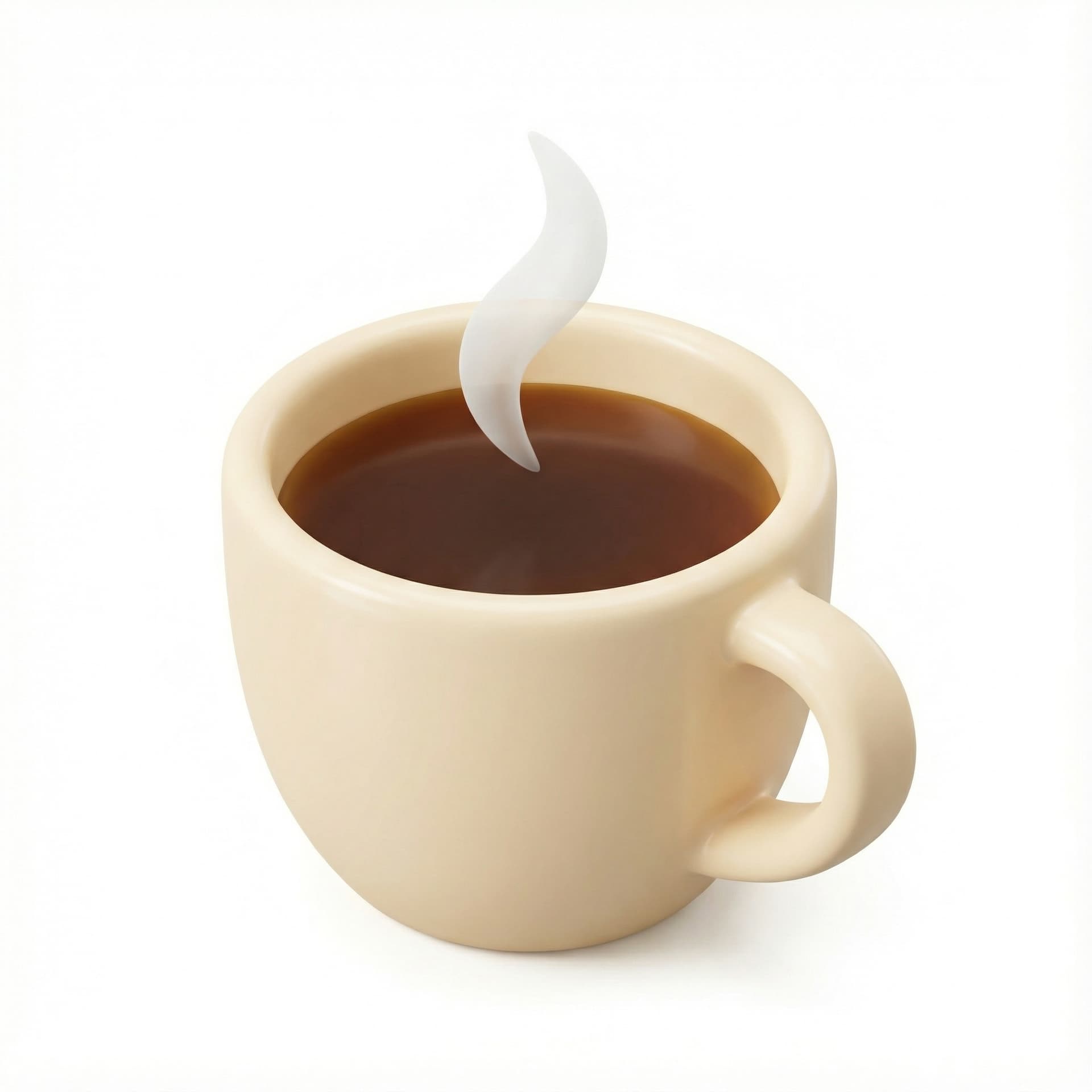A coffee cup with steam rising