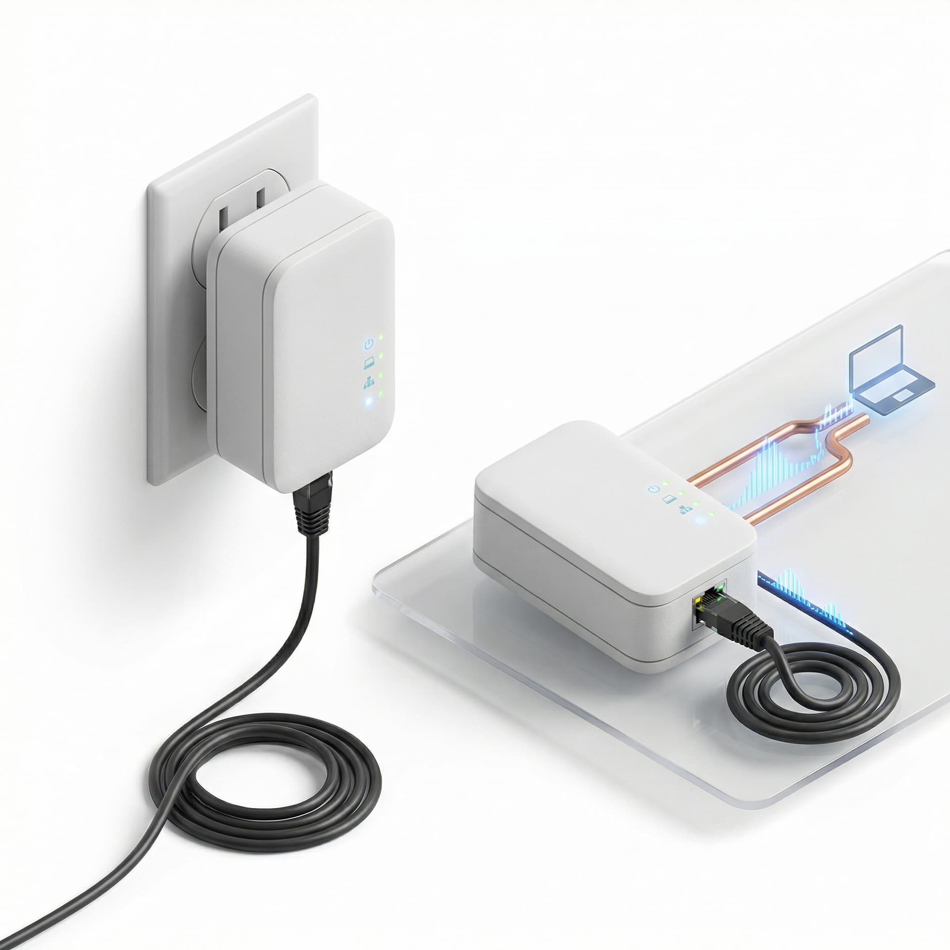 A device that sends internet over the electricity cables