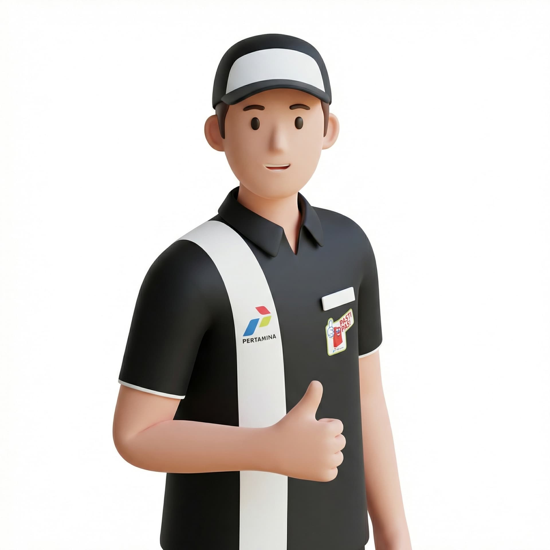 buatkan character supervisor SPBU, gaya formal menghadap kedepan