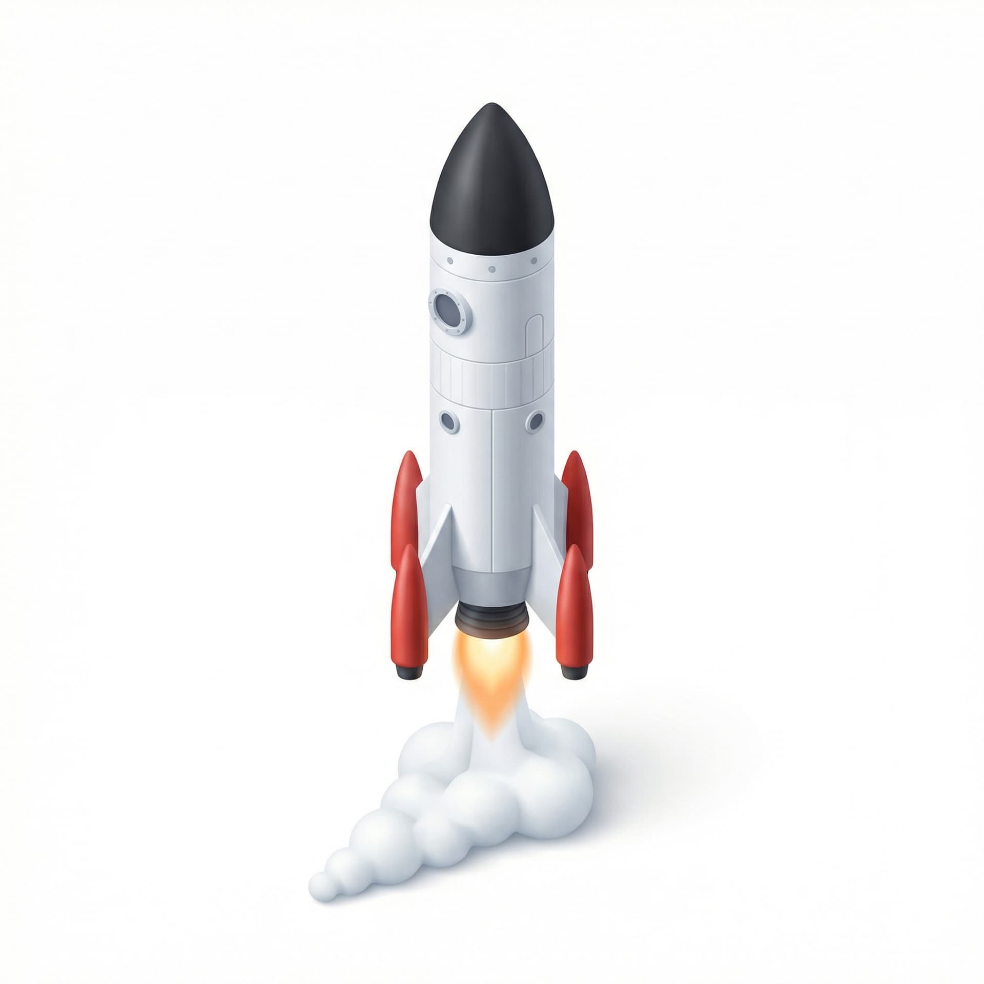 A rocket ship launching into space