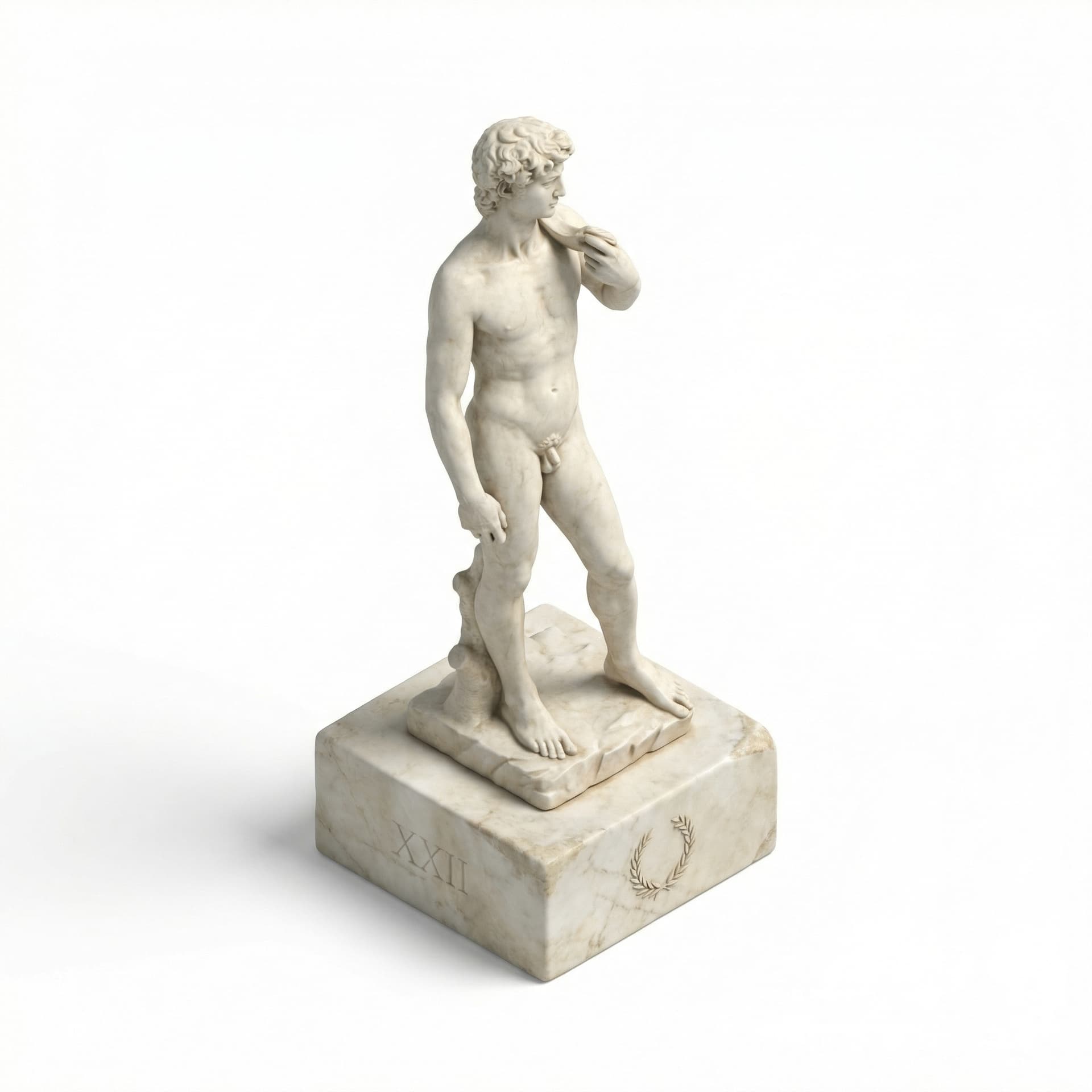 make a david marmer statue based on rome history, with the realistic 3d style